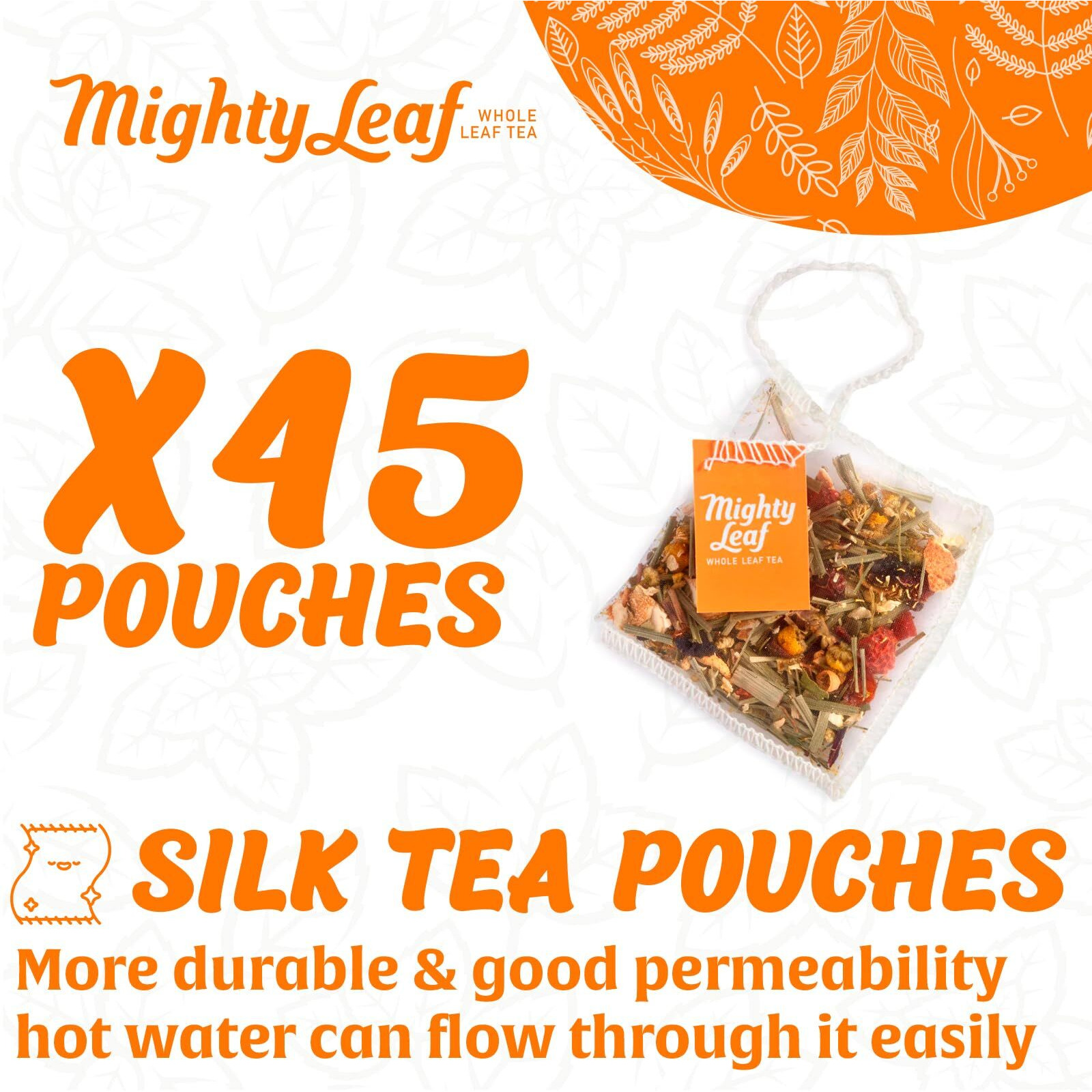 Mighty Leaf Tea Chamomile Citrus, 15-Count Whole Leaf Pouches (Pack Of 3)