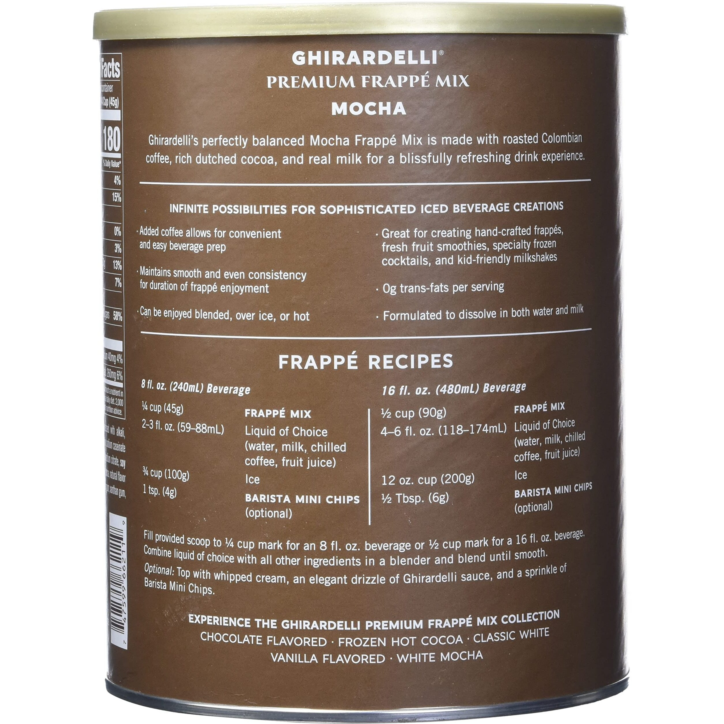 Ghirardelli Mocha Frappe, Powder, 3.12 Lb