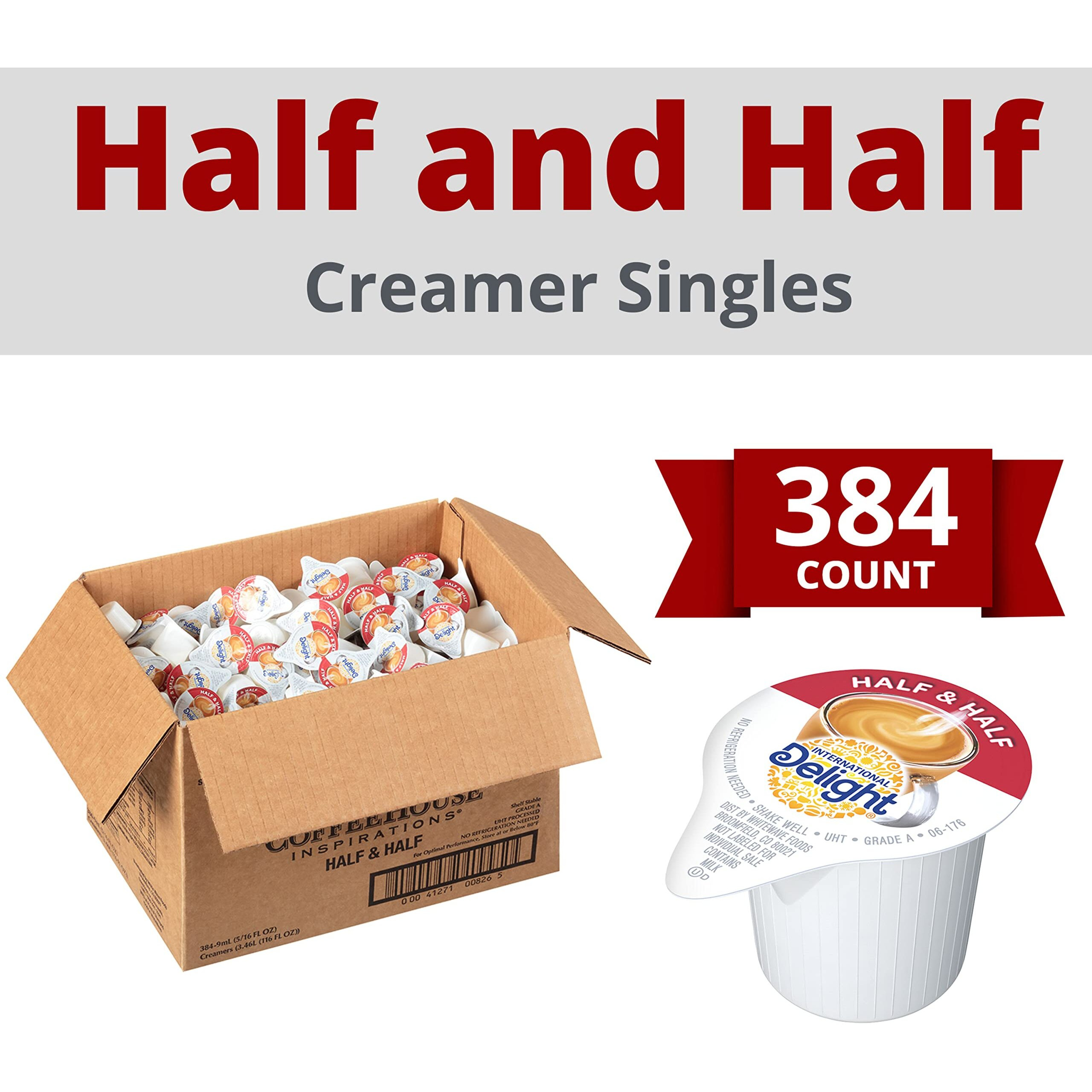 International Delight Half & Half Coffee Creamer Singles, 384 Count