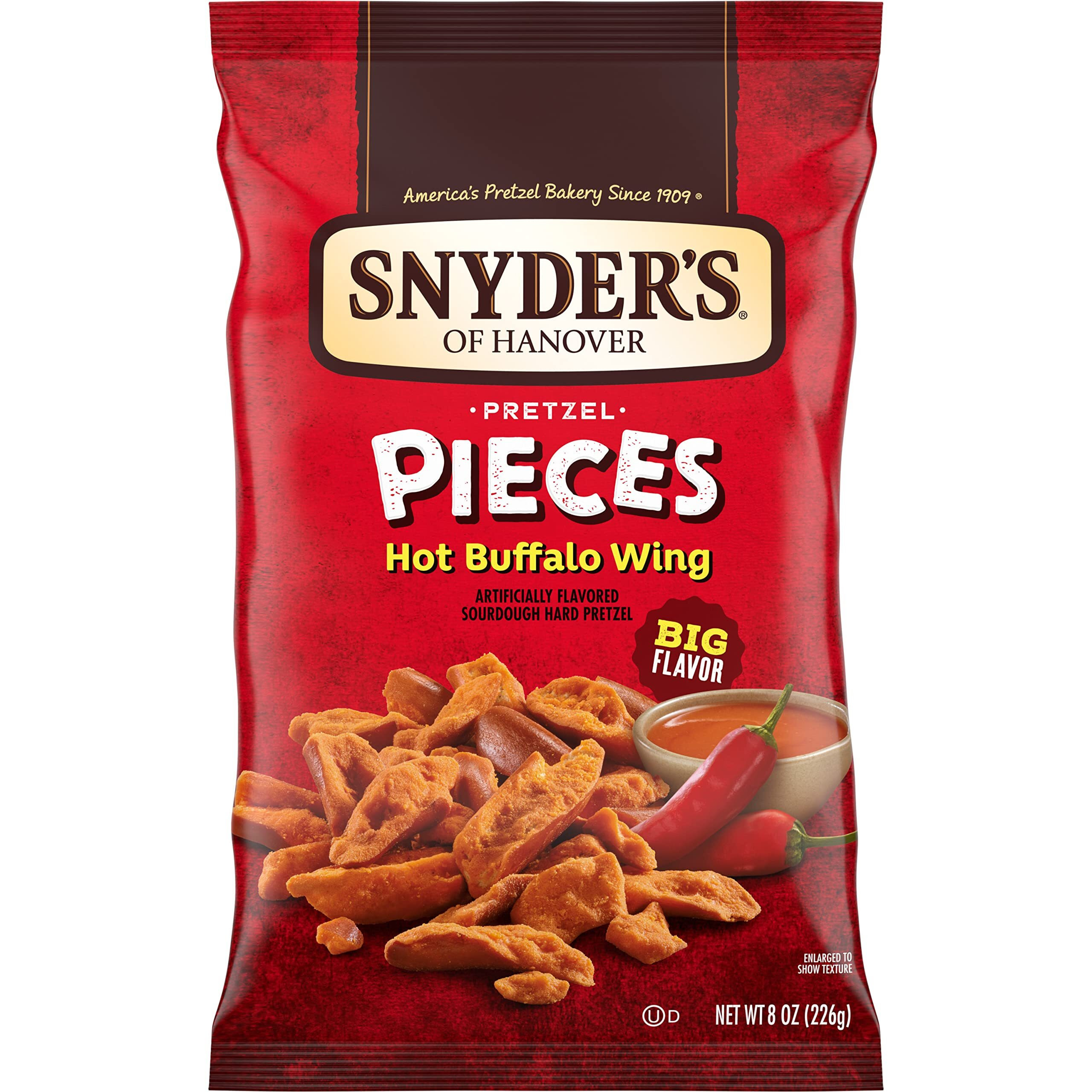 Snyder's Of Hanover Pretzel Pieces, Hot Buffalo Wing, 8 Oz (Pack Of 6)