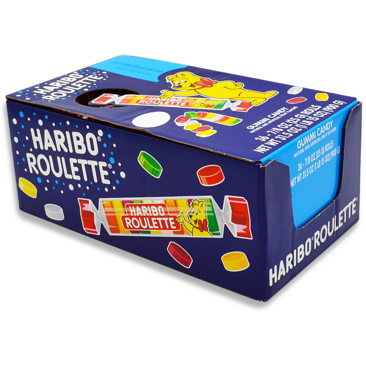 Haribo Gummi Candy, Roulette .87 Oz. Roll, (Pack Of 36)