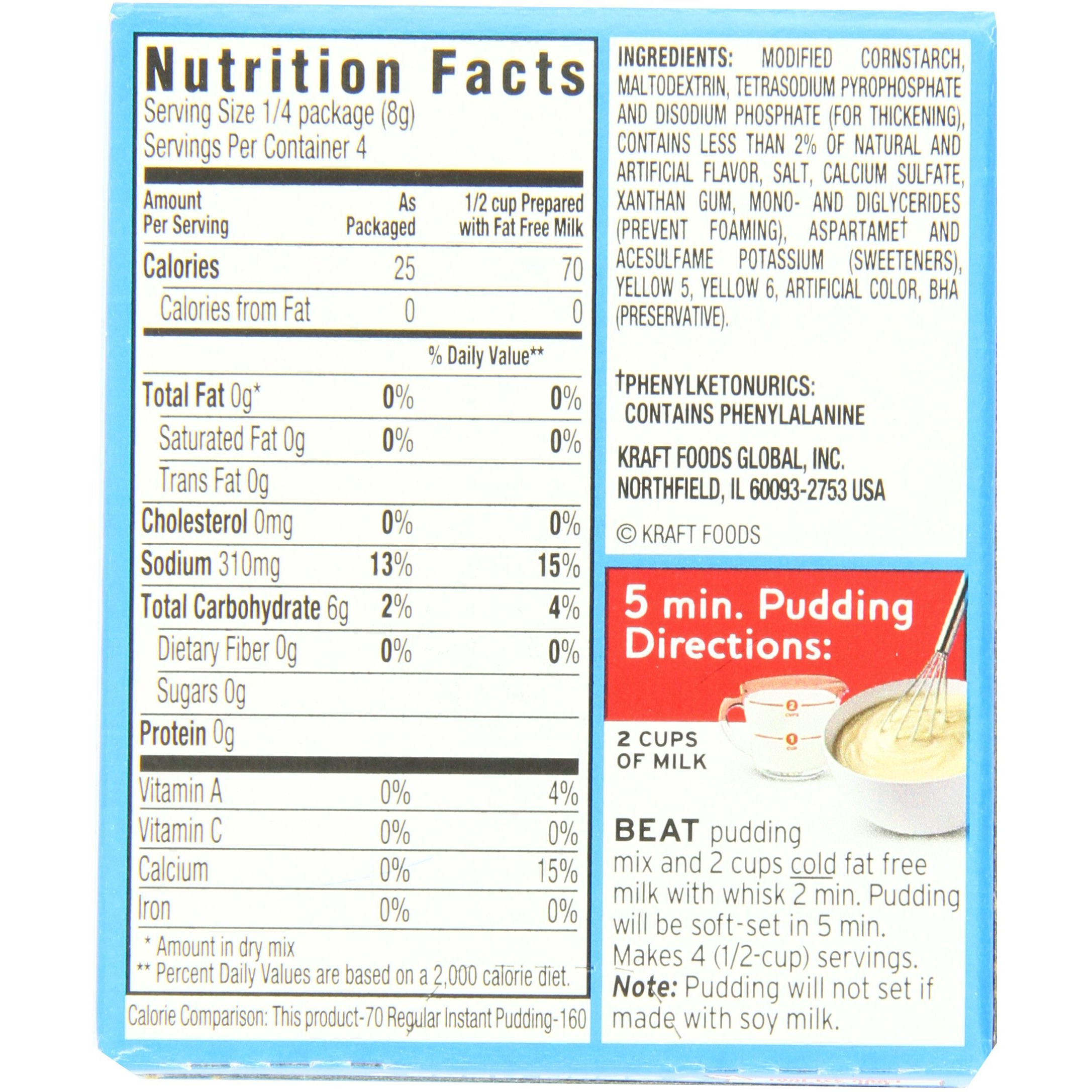 Jell-O Sugar Free Cheesecake Instant Pudding Mix (1 Oz Boxes, Pack Of 24)