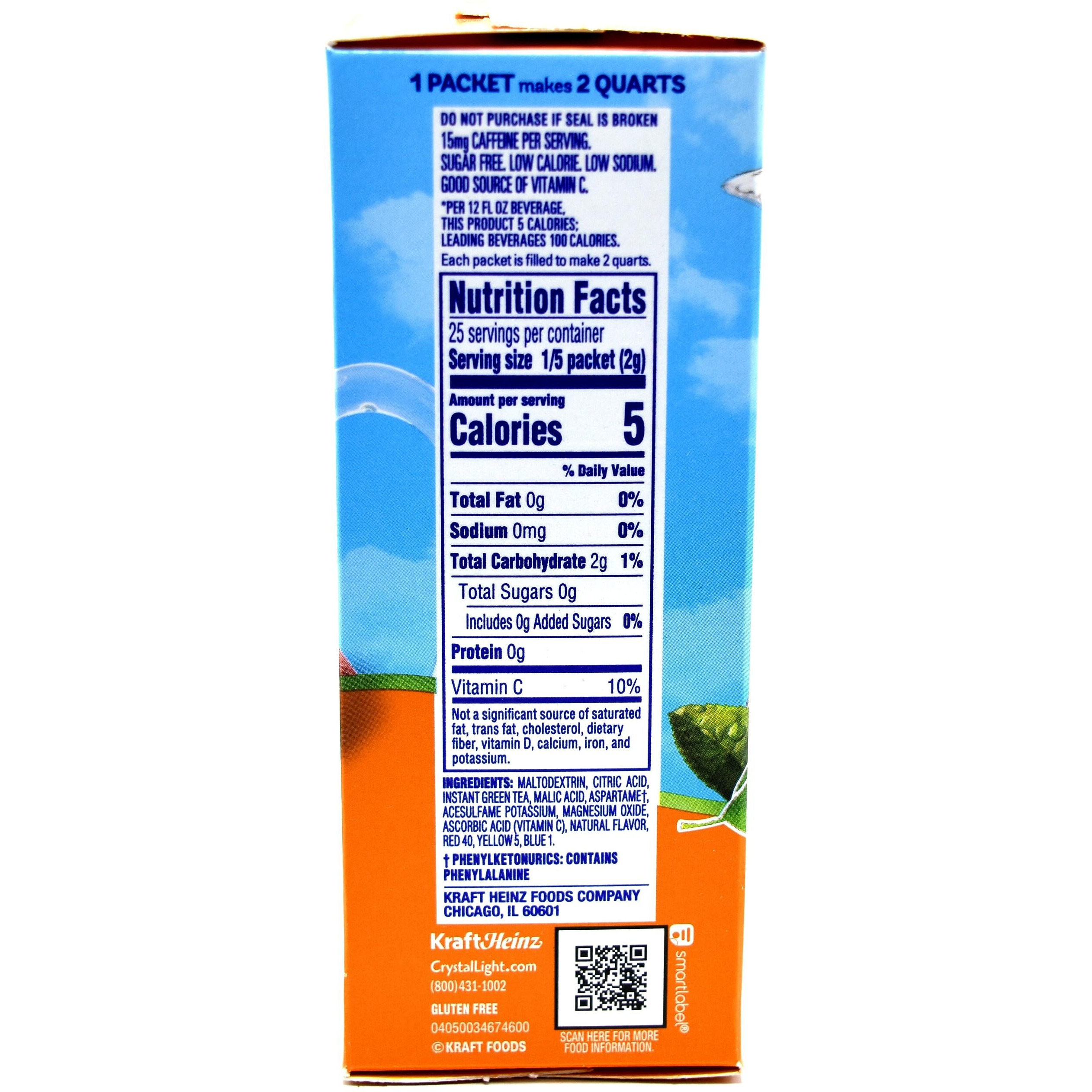 Crystal Light Peach Mango Green Tea Drink Mix, 10-Quart Canister (Pack Of 3)
