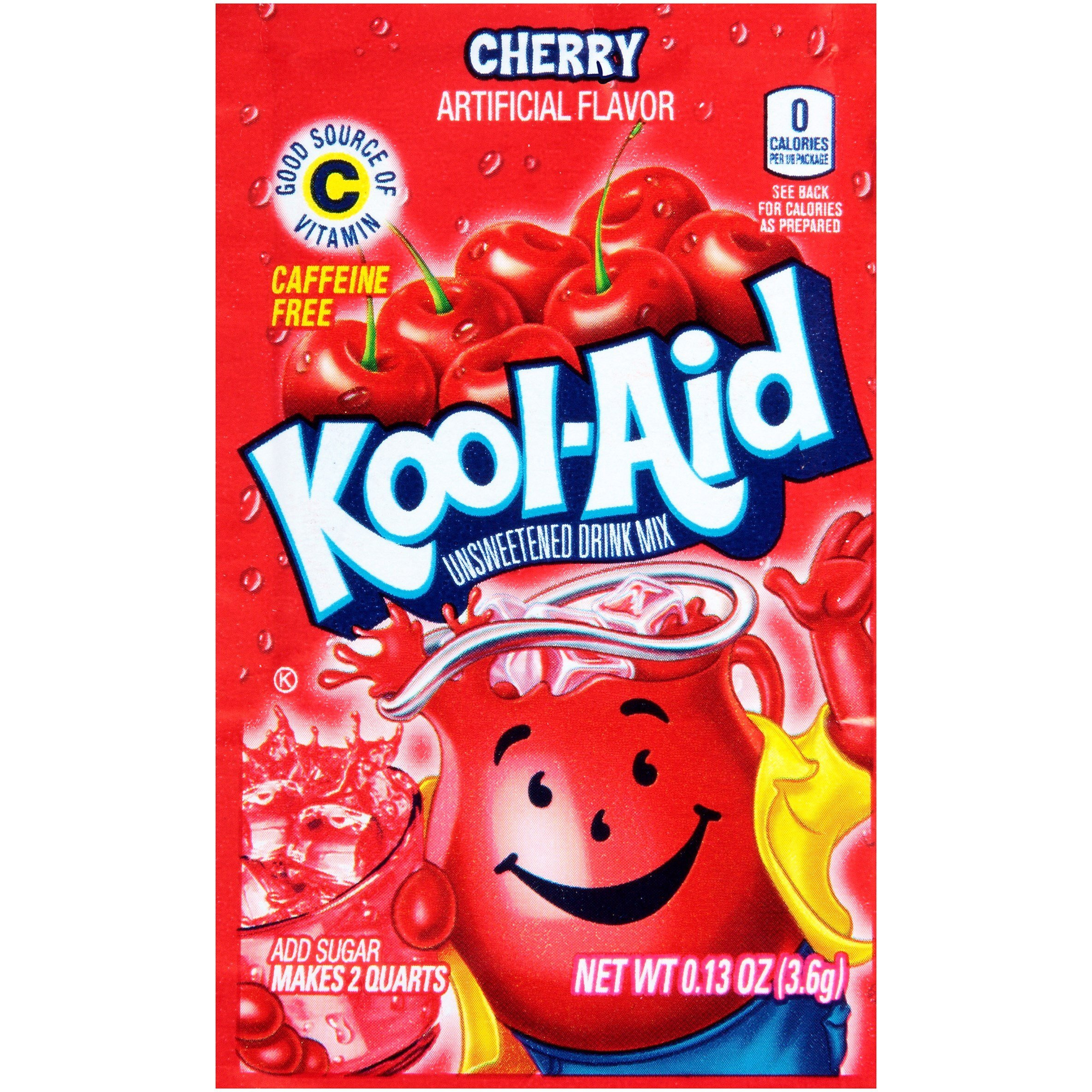 Kool-Aid Unsweetened Caffeine Free Cherry Zero Calories Powdered Drink Mix 192 Count Pitcher Packets 48 Count(Pack Of 4)