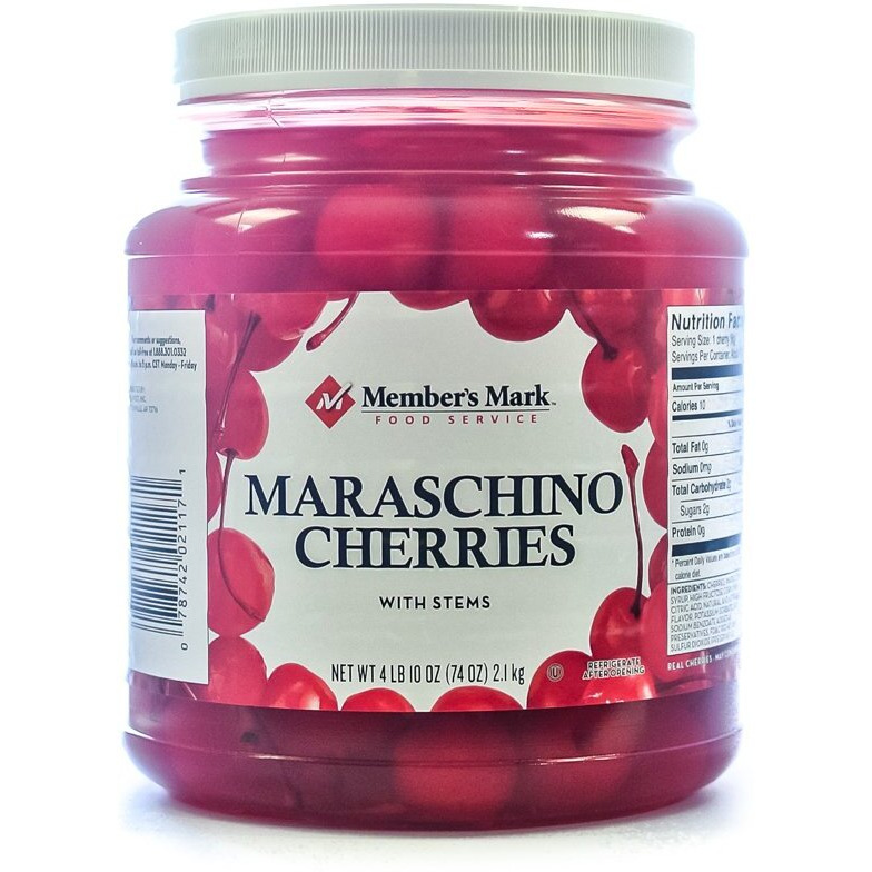 Maraschino Cherries With Stems, 74 Ounce Jar