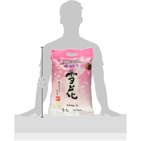 Sekka Extra Fancy Medium Grain White Rice - Japanese Premium Quality Uncooked Rice | Milled Rice, Sweet And Chewy | Low Fat, Perfect For Authentic Asian Cuisine, 15 Lb -(Pack Of 1)