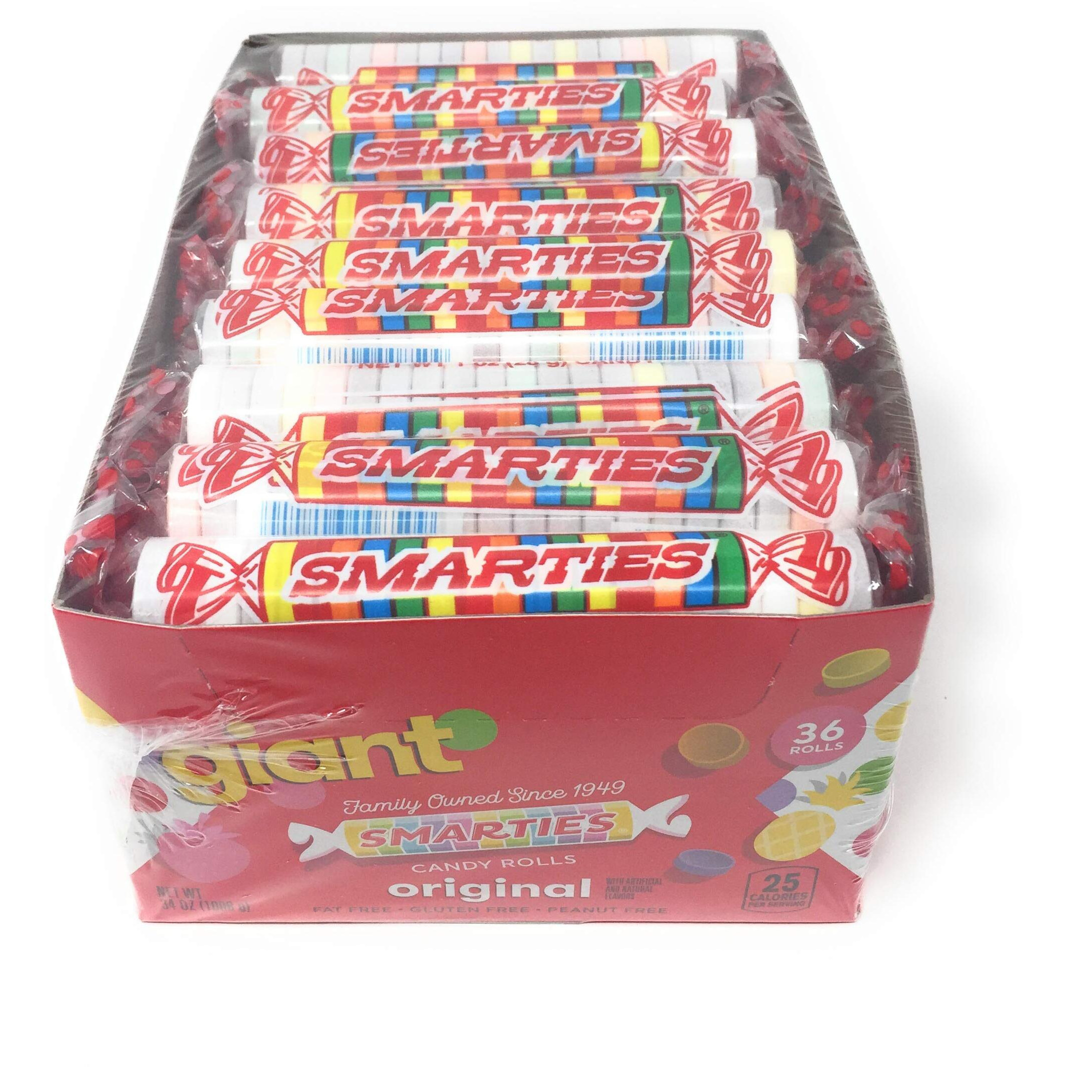 Smarties Candy Bulk Rolls Gluten Free & Assorted Flavor Treats Pineapple, Cherry, Strawberry, Grape, Orange & Delicious Snacking Bulk Candy Individually Wrapped Sweet Delights - 1 Pound (36 Counts)