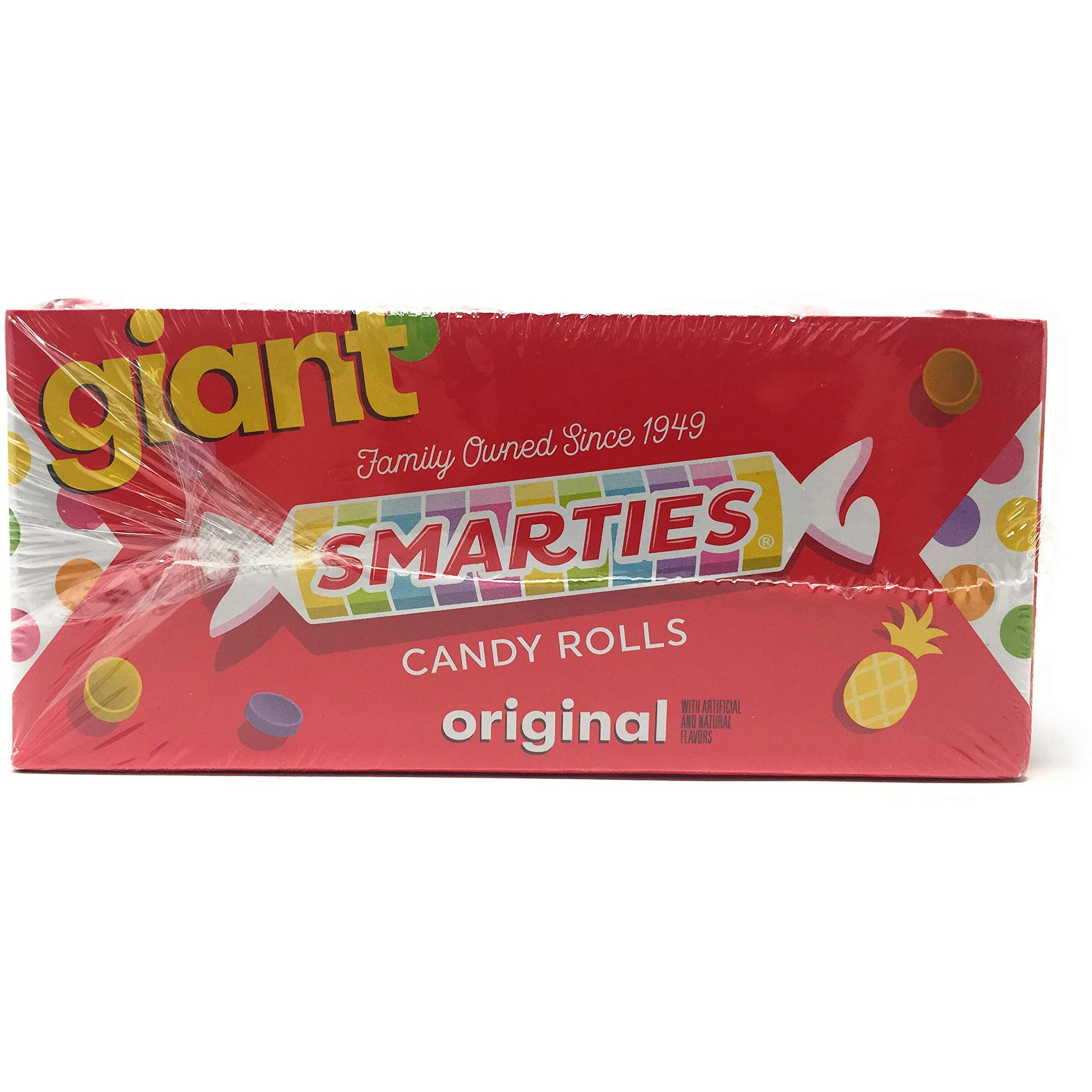 Smarties Candy Bulk Rolls Gluten Free & Assorted Flavor Treats Pineapple, Cherry, Strawberry, Grape, Orange & Delicious Snacking Bulk Candy Individually Wrapped Sweet Delights - 1 Pound (36 Counts)