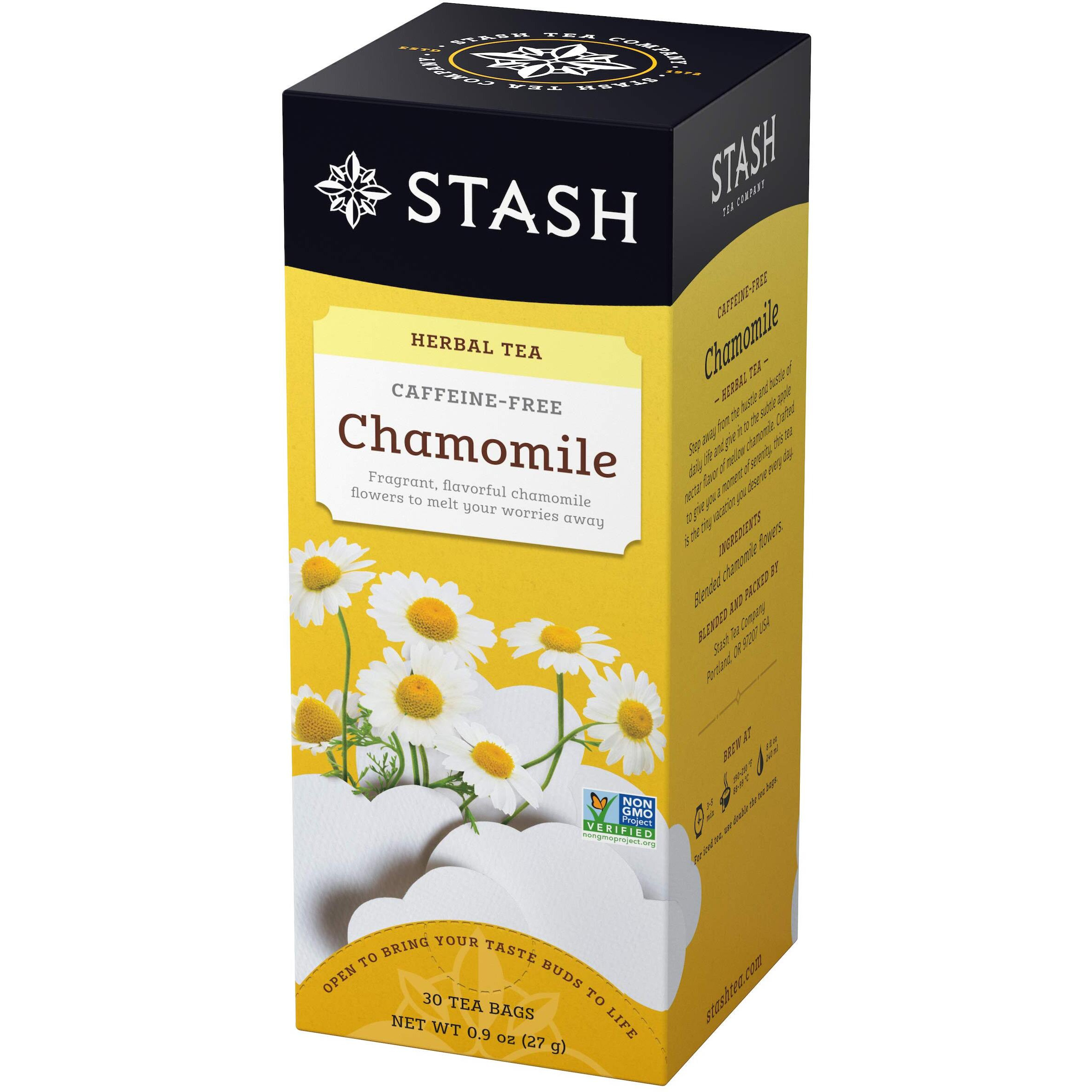 Stash Tea Chamomile Herbal Tea - Naturally Caffeine Free, Non-Gmo Project Verified Premium Tea With No Artificial Ingredients, 30 Count (Pack Of 6) - 180 Bags Total