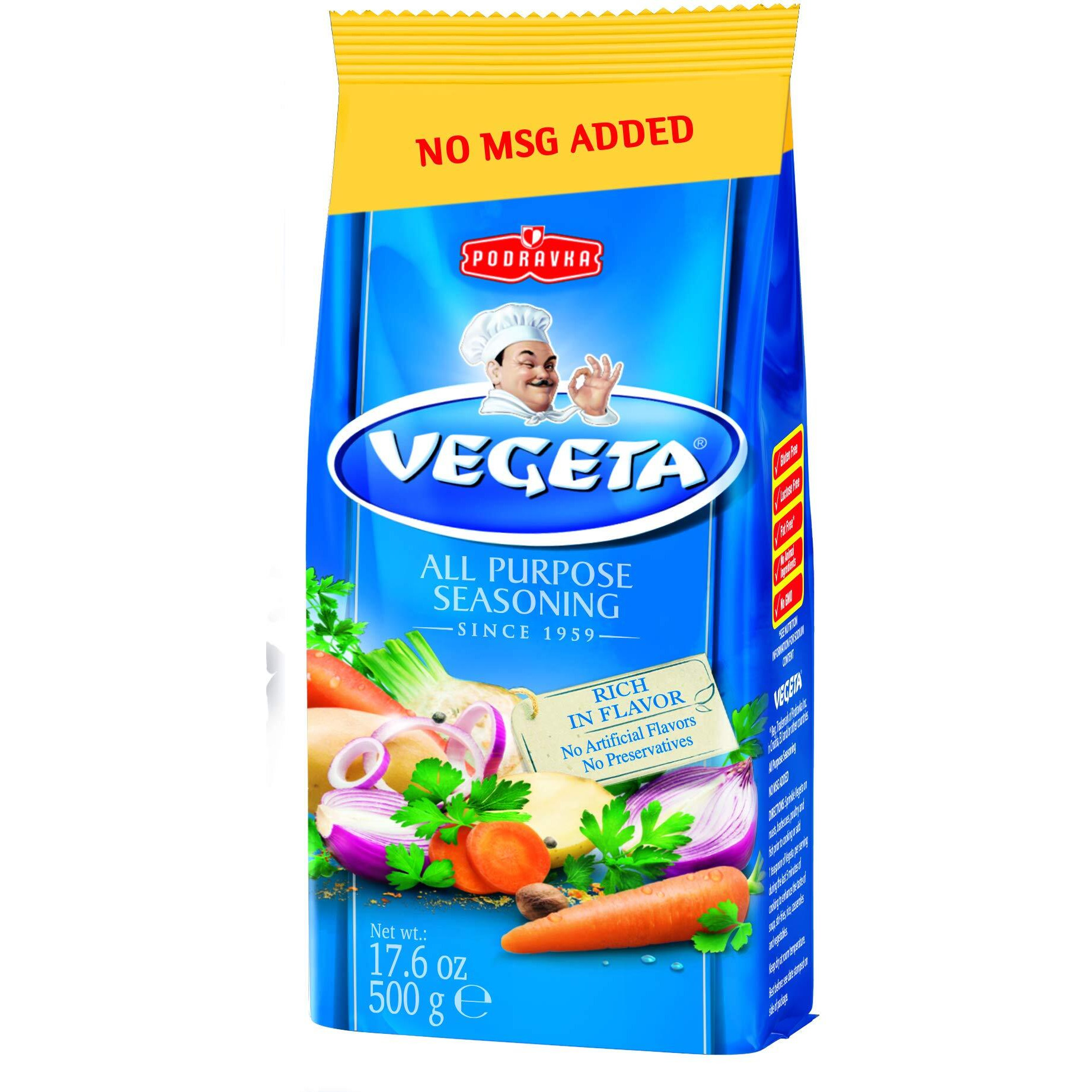 Vegeta, Gourmet Seasoning, No Msg, 17.6Oz 500G Bag