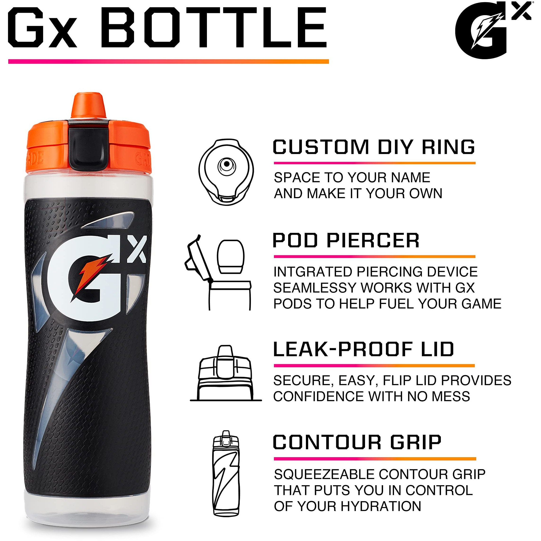 Gatorade Gx Kitchen Hydration System, Non-Slip Gx Squeeze Bottles & Gx Sports Drink Concentrate Pods Yellow,Plastic