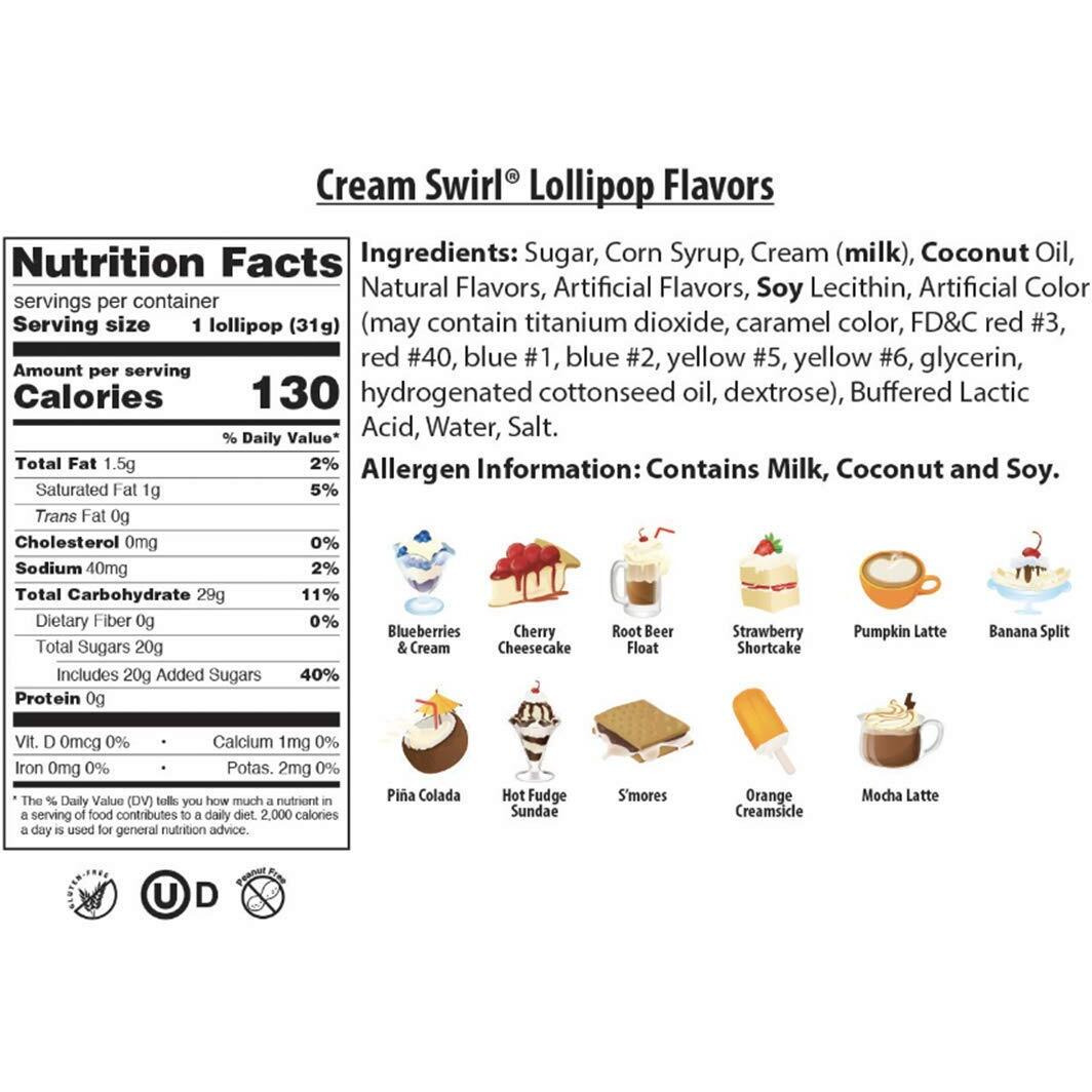 Original Gourmet Lollipops, Original And Cream Swirl Medley, 60 Count, 1.1 Ounce