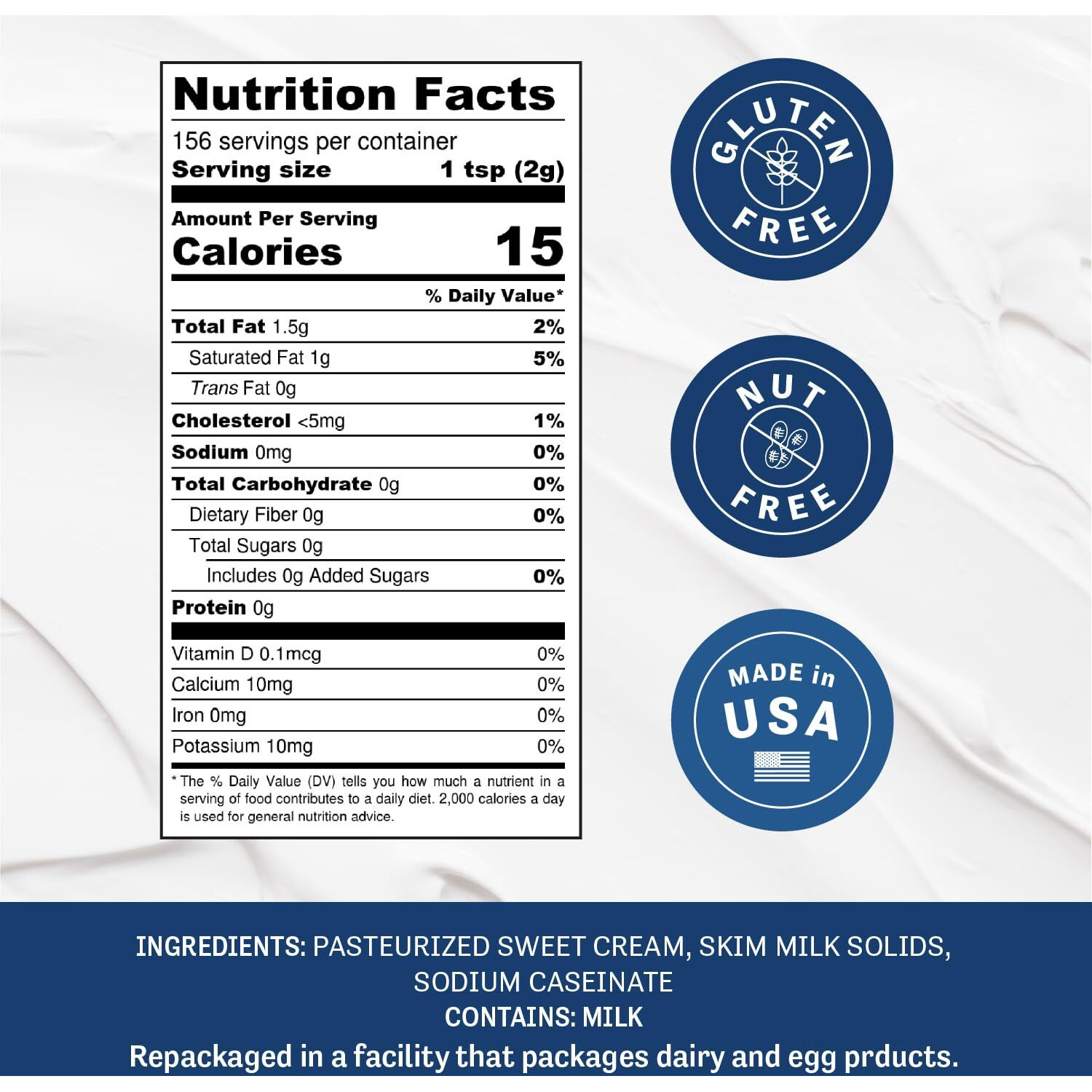 Judee's Heavy Cream Powder - 11 Oz - Baking Ingredients - Delicious And 100% Gluten-Free - Great For Coffee, Hot Chocolate, Sauces, And Soups - Adds Richness To Homemade Treats And Beverages