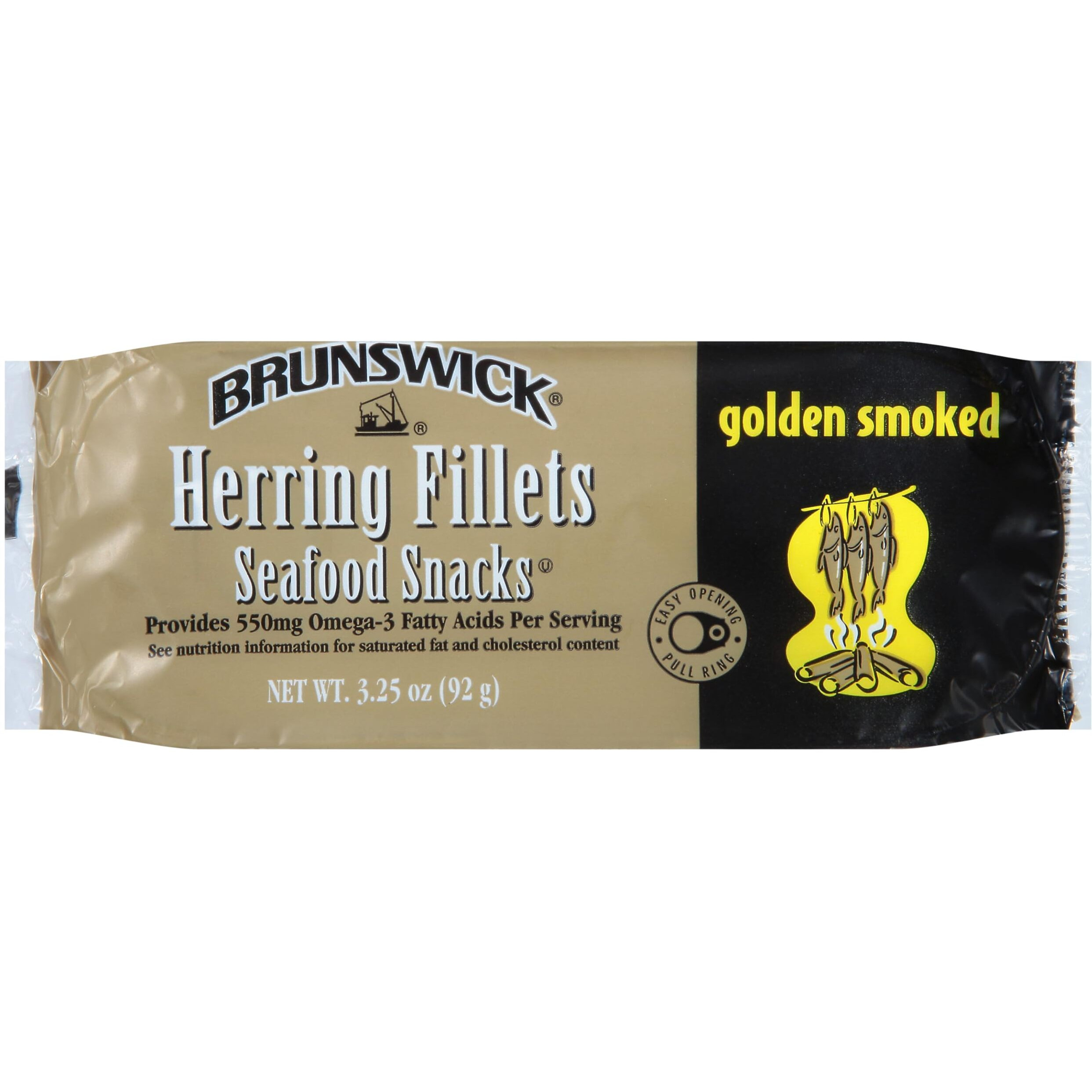 Brunswick Golden Smoked Herring Fillets, 3.25 Oz Can (Pack Of 12) - 18G Protein Per Serving - Gluten Free, Keto Friendly - Great For Pasta & Seafood Recipes