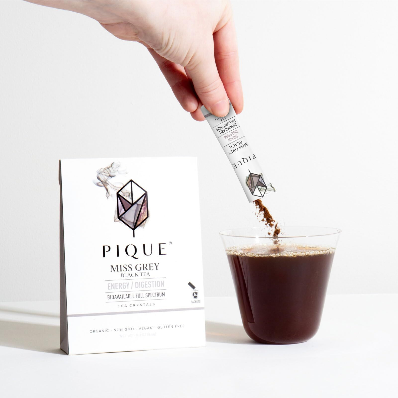 Pique Organic Earl Grey Tea Crystals - Caffeinated Black Tea With Bergamot For Energy, Prebiotic Polyphenols Support Healthy Metabolism, Immunity - 14 Single Serve Sticks (Pack Of 1)