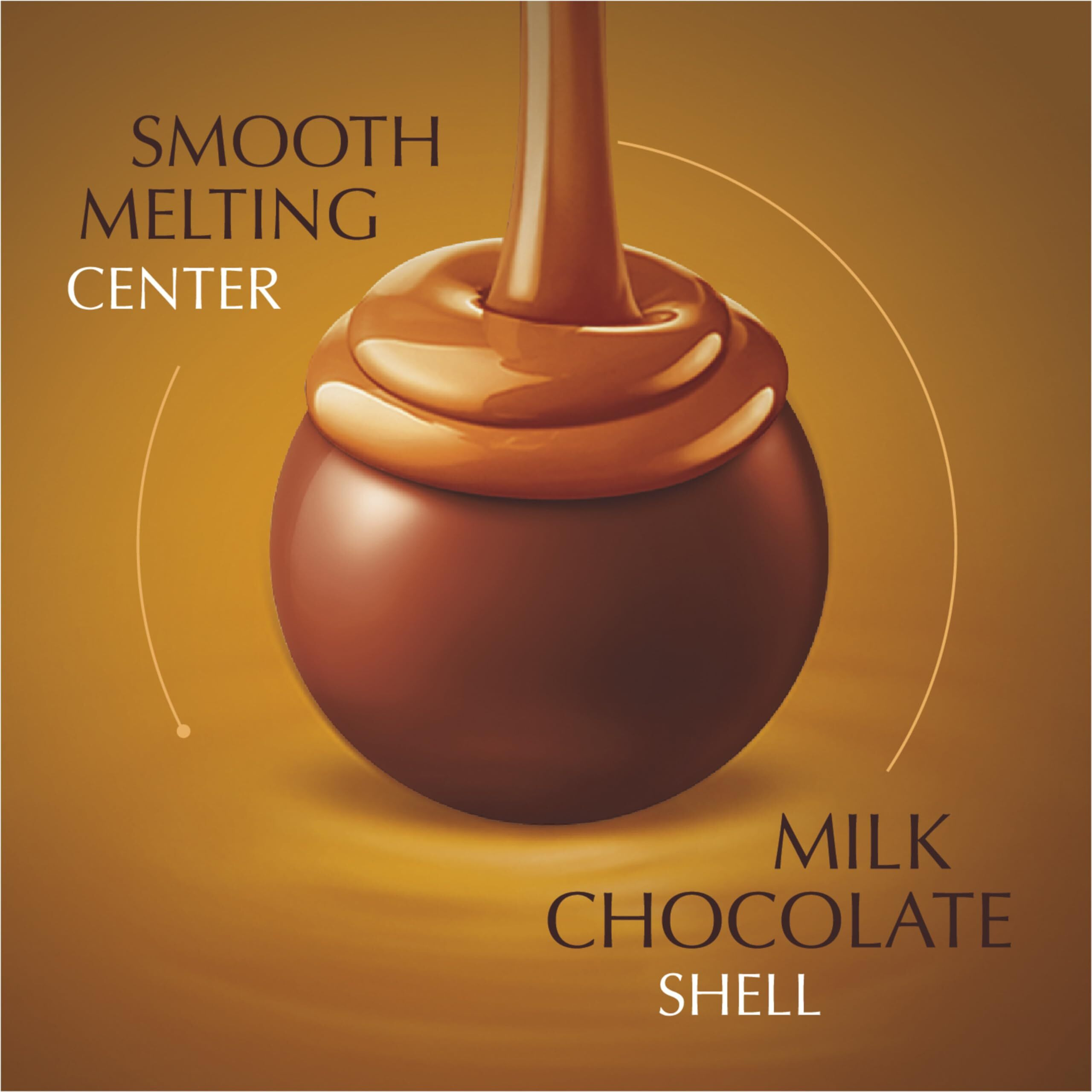 Lindt Lindor Caramel Milk Chocolate Truffles, Milk Chocolate Candy With Smooth, Melting Truffle Center, Great For Gift Giving, 25.4 Oz., 60 Count