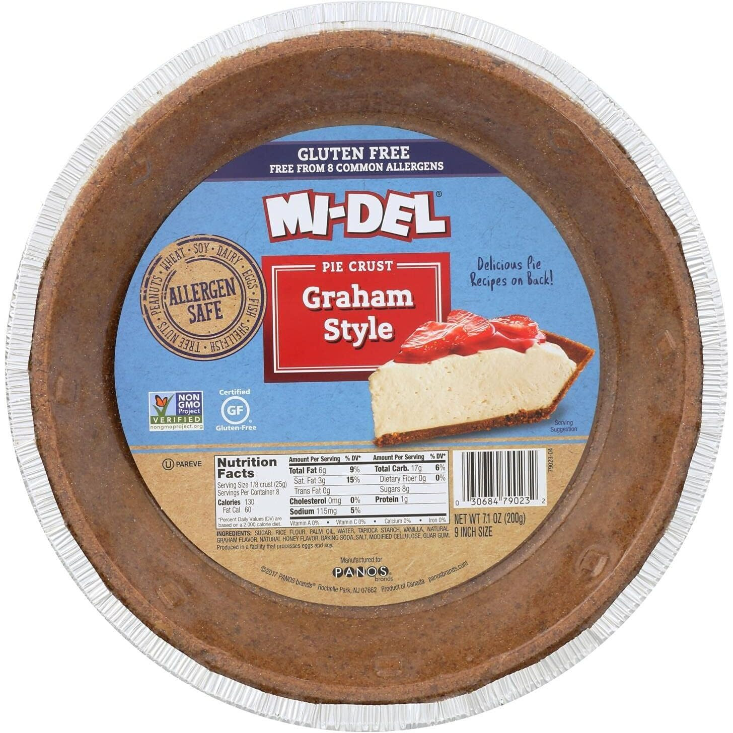 Mi-Del Gluten Free Pie Crust, Graham Style, 7.1 Ounce Package