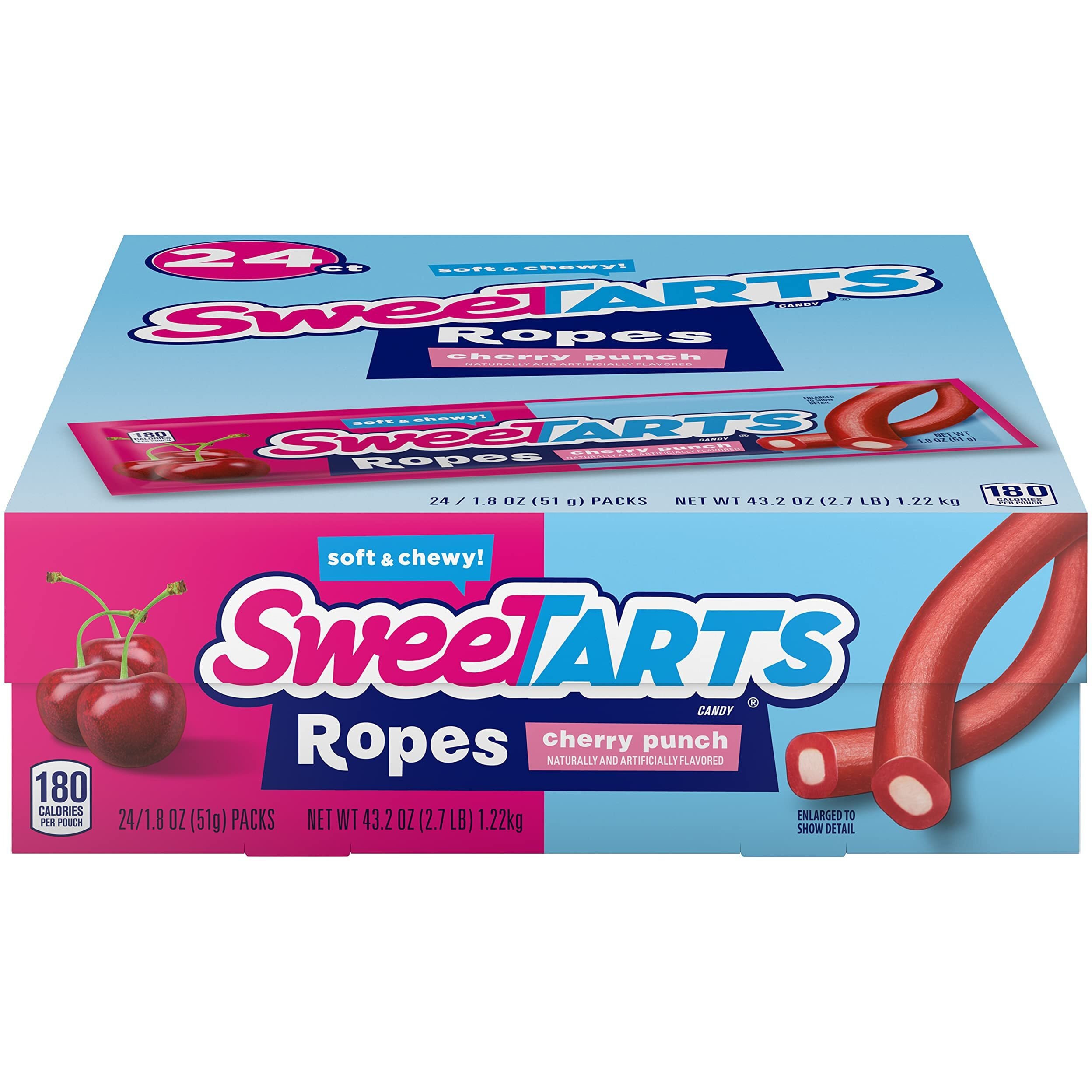 Sweetarts Soft And Chewy Ropes, Cherry Punch Flavor, 1.8 Ounce Pouches (Pack Of 24)
