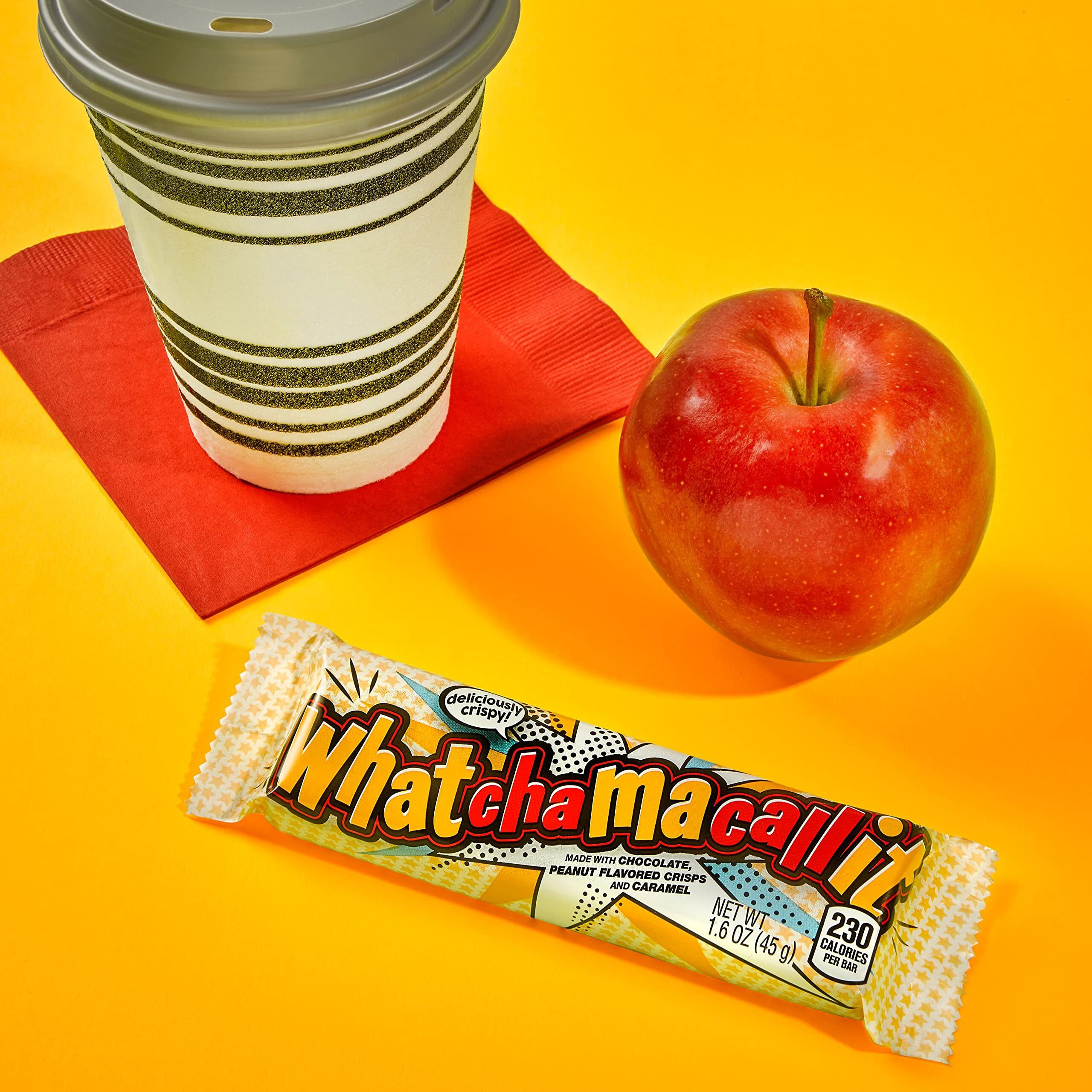 Whatchamacallit Chocolate Caramel Peanut Crisps Candy Bars, 1.6 Oz (36 Count)