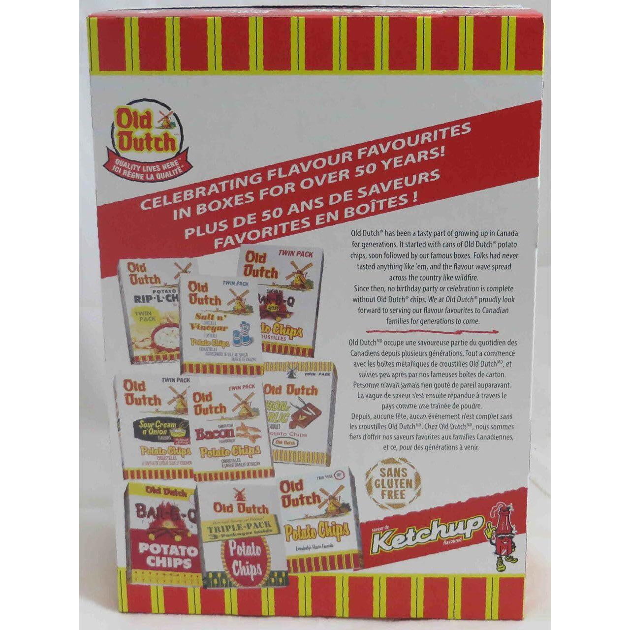 Old Dutch Ketchup Chips - 220G/7.8Oz Box, (Imported From Canada)