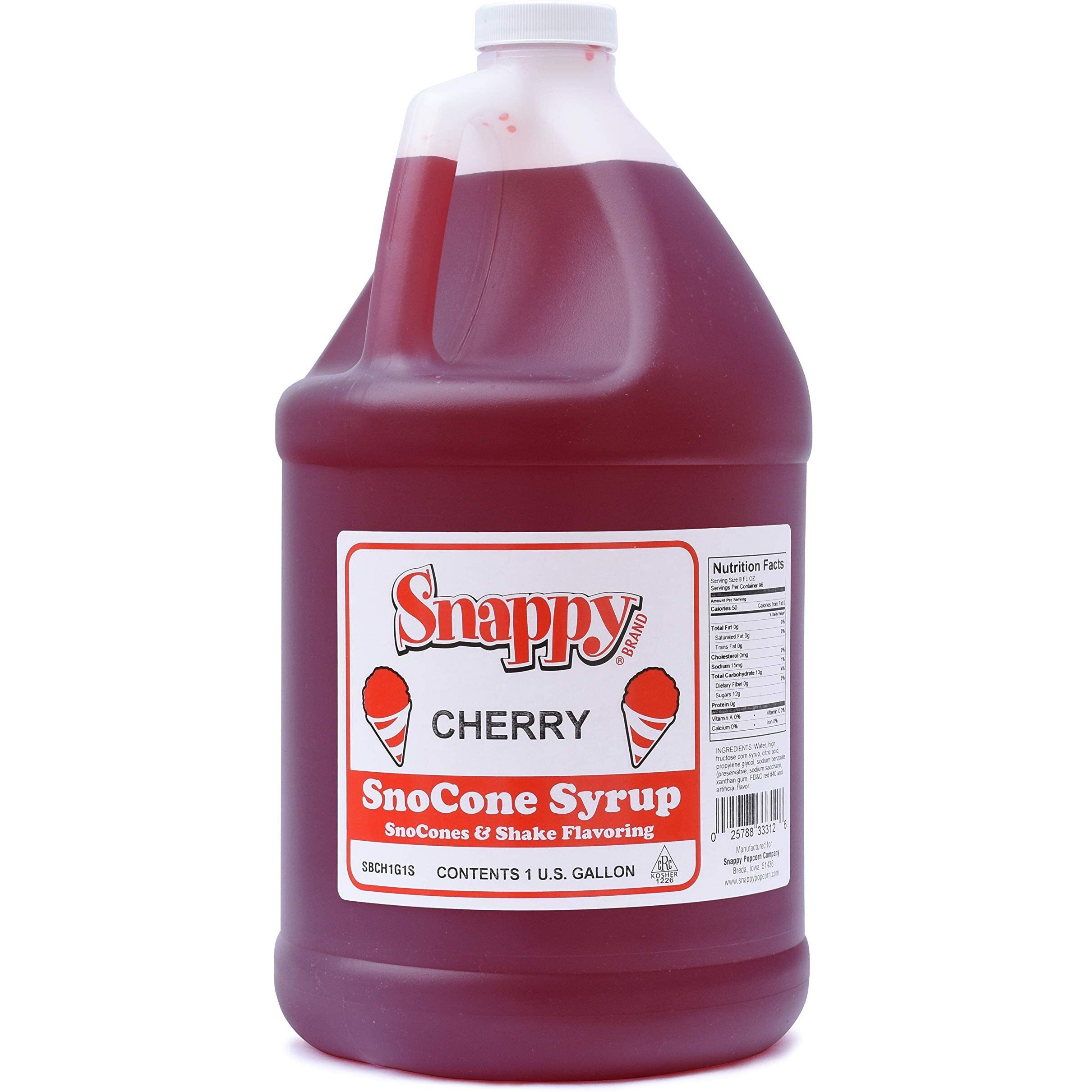 Snappy Cherry Sno Cone Syrup, 1 Gallon