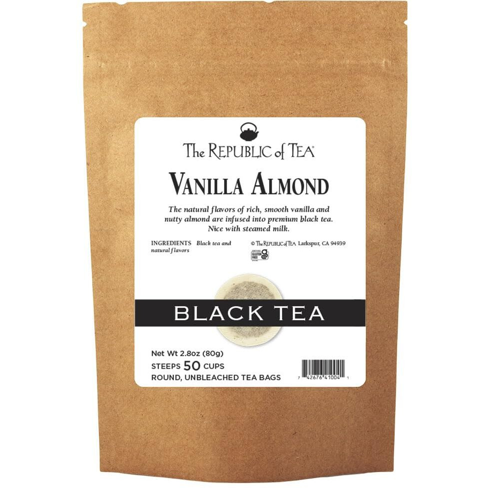 The Republic Of Tea Vanilla Almond Black Tea, 50 Tea Bags, Unique Blend Of Vanilla And Almond Tea