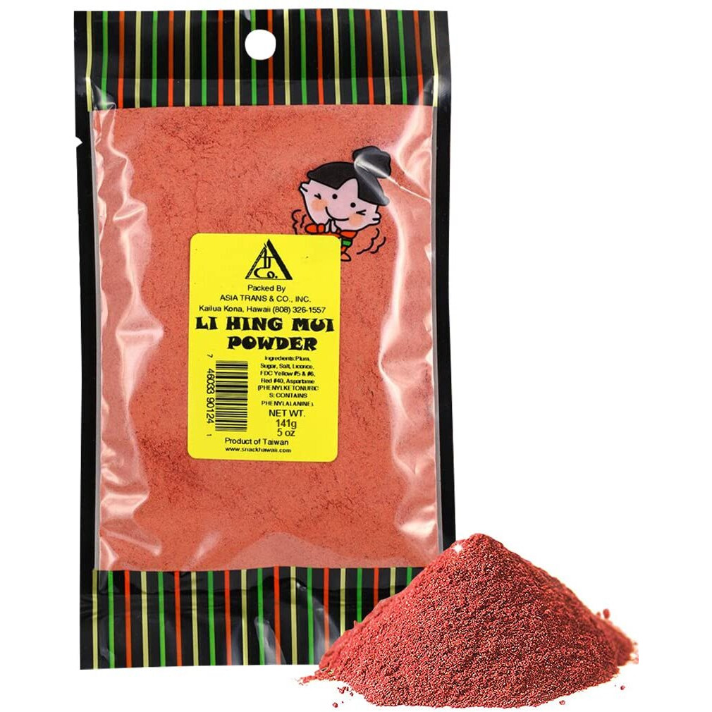 Asia Trans Li Hing Mui Crack Seed Plum Powder | Hawaiian Favorite | Sweet, Sour, & Salty Dried Asian Umeboshi Topping For Desserts And Snacks