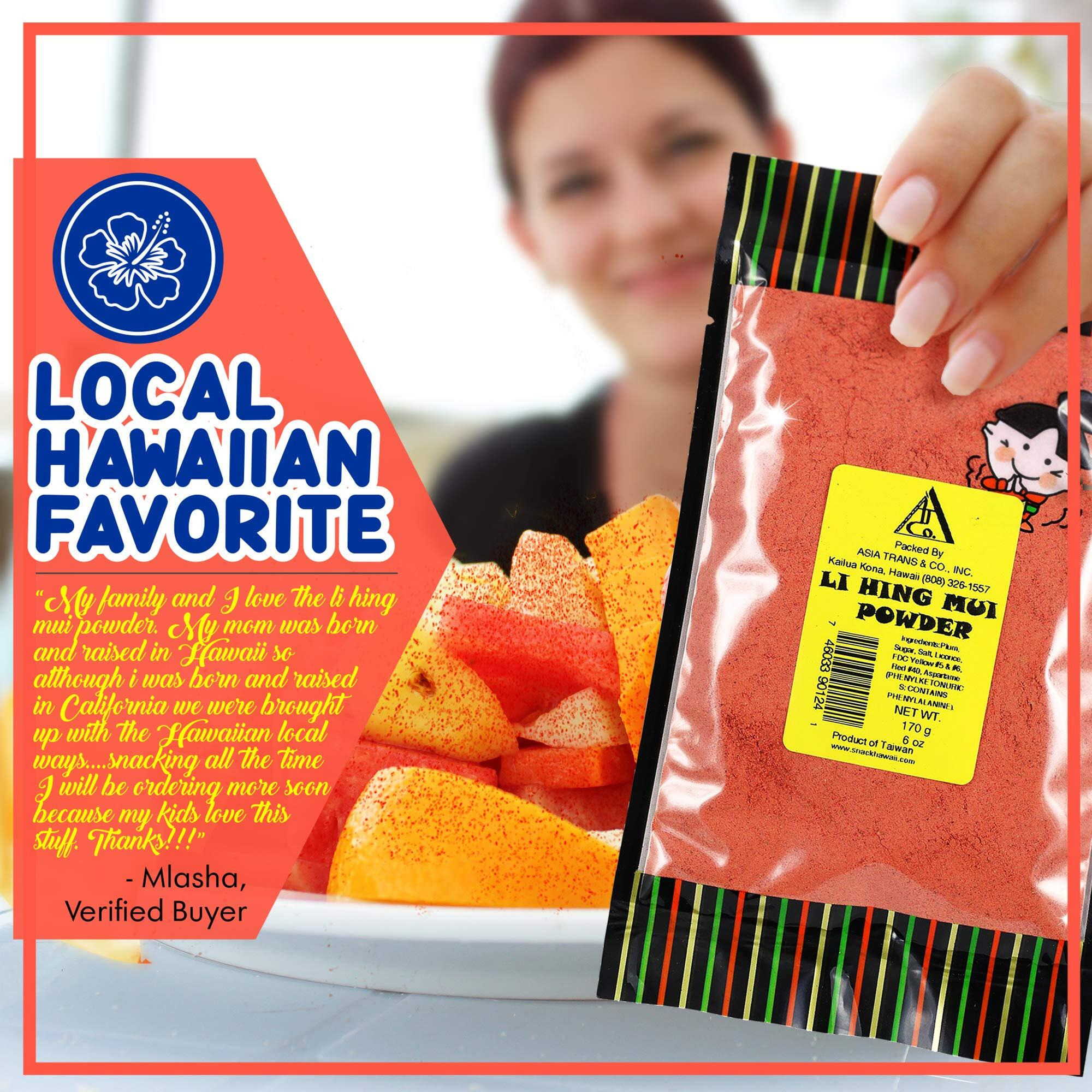 Asia Trans Li Hing Mui Crack Seed Plum Powder | Hawaiian Favorite | Sweet, Sour, & Salty Dried Asian Umeboshi Topping For Desserts And Snacks