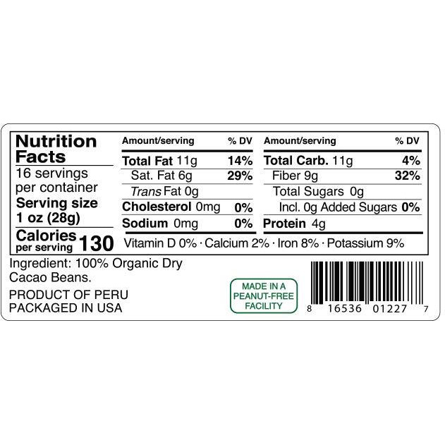 Kevala Organic Raw Cacao Beans 1Lb