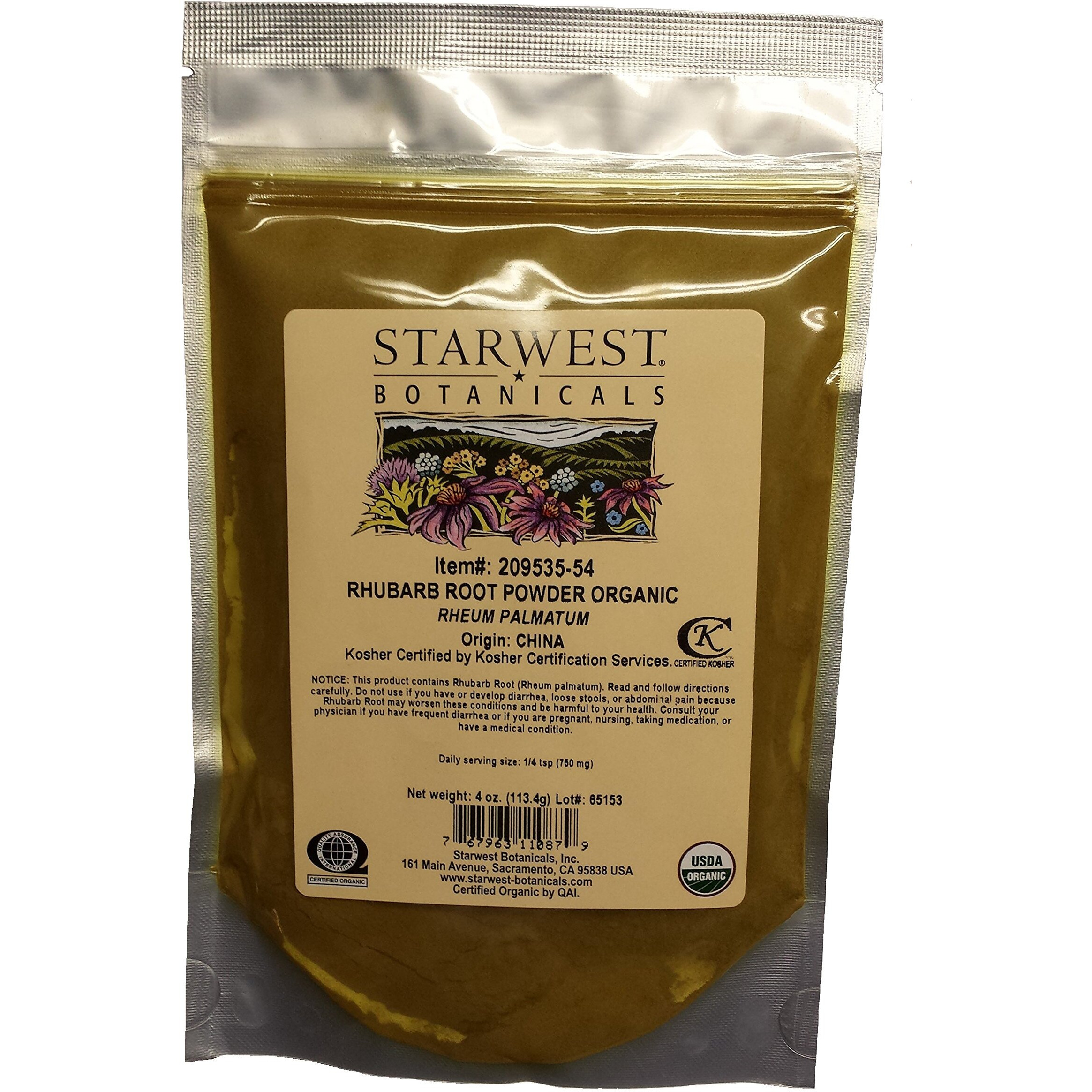 Organic Rhubarb Root Powder 4 Oz