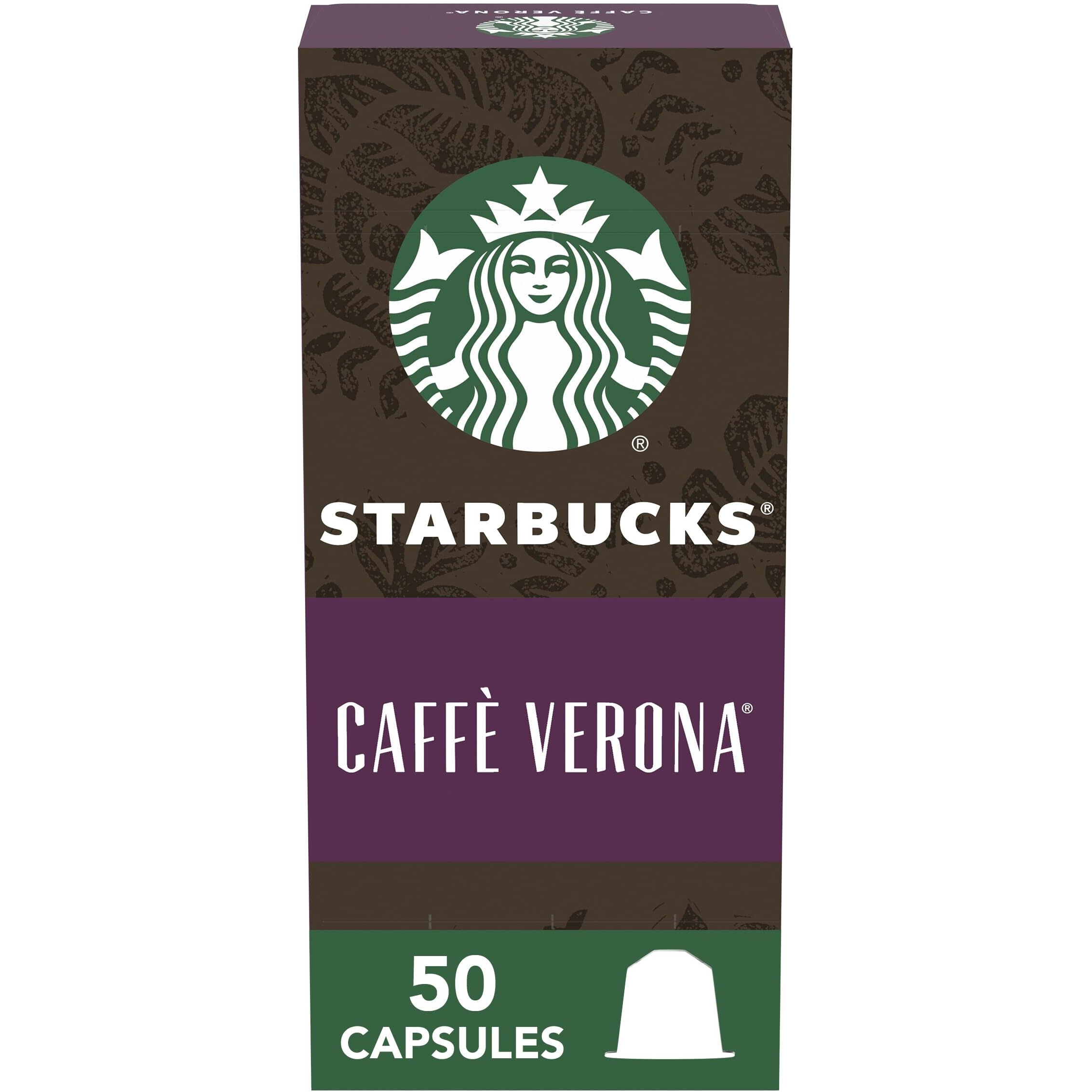 Starbucks By Nespresso Dark Roast Caff Verona Coffee (50-Count Single Serve Capsules, Compatible With Nespresso Original Line System)