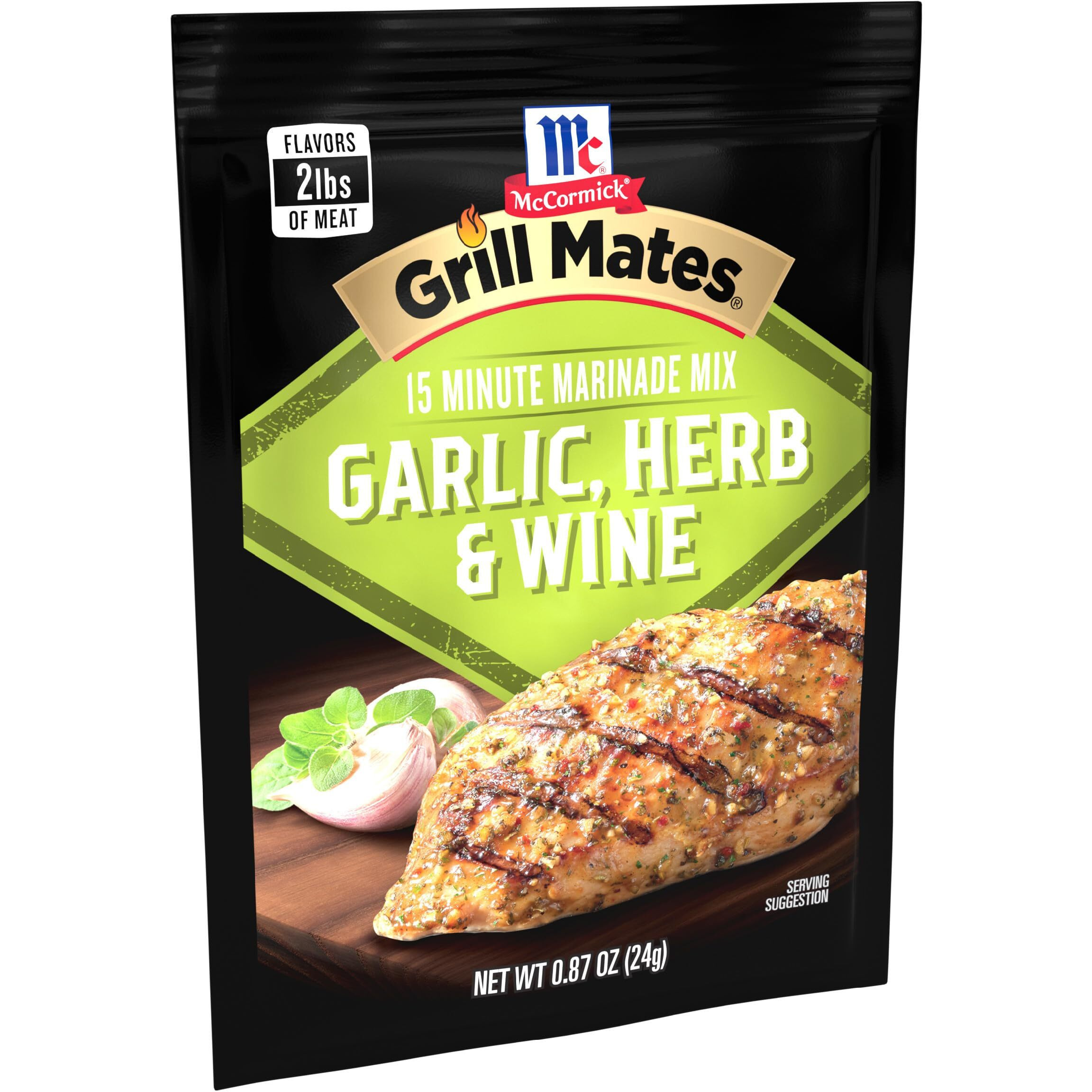 Mccormick Grill Mates Garlic, Herb & Wine Marinade Mix, 0.87 Oz (Pack Of 12)