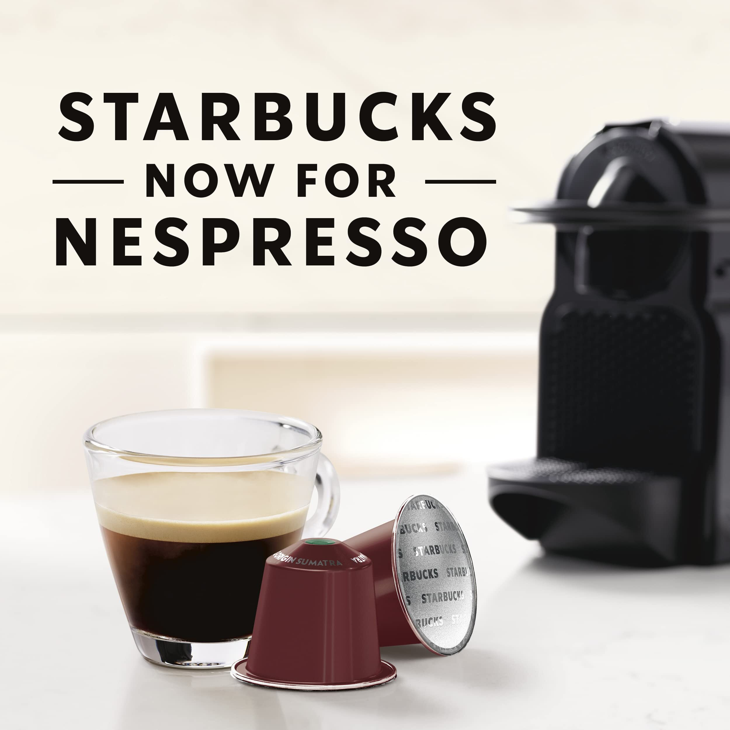 Starbucks By Nespresso Dark Roast Single-Origin Sumatra Coffee (50-Count Single Serve Capsules, Compatible With Nespresso Original Line System)