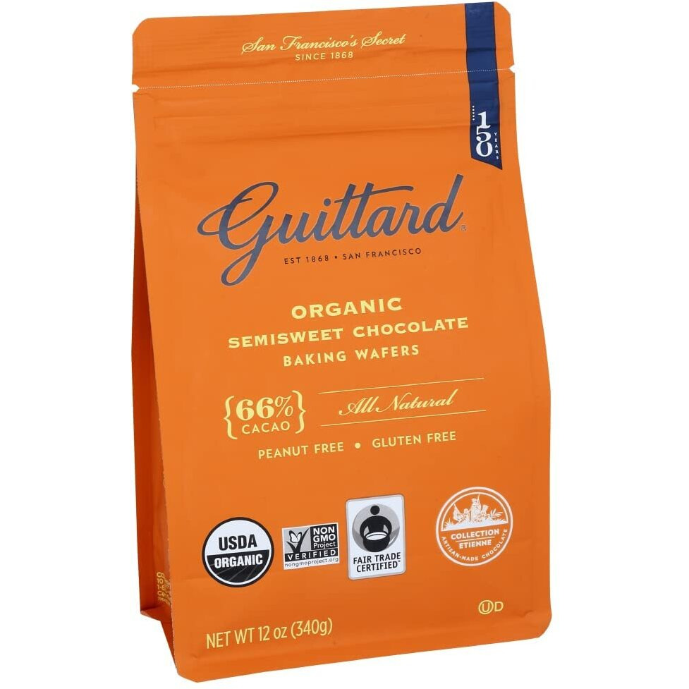 Guittard, Organic 66% Chocolate Baking Wafers, 12 Ounce