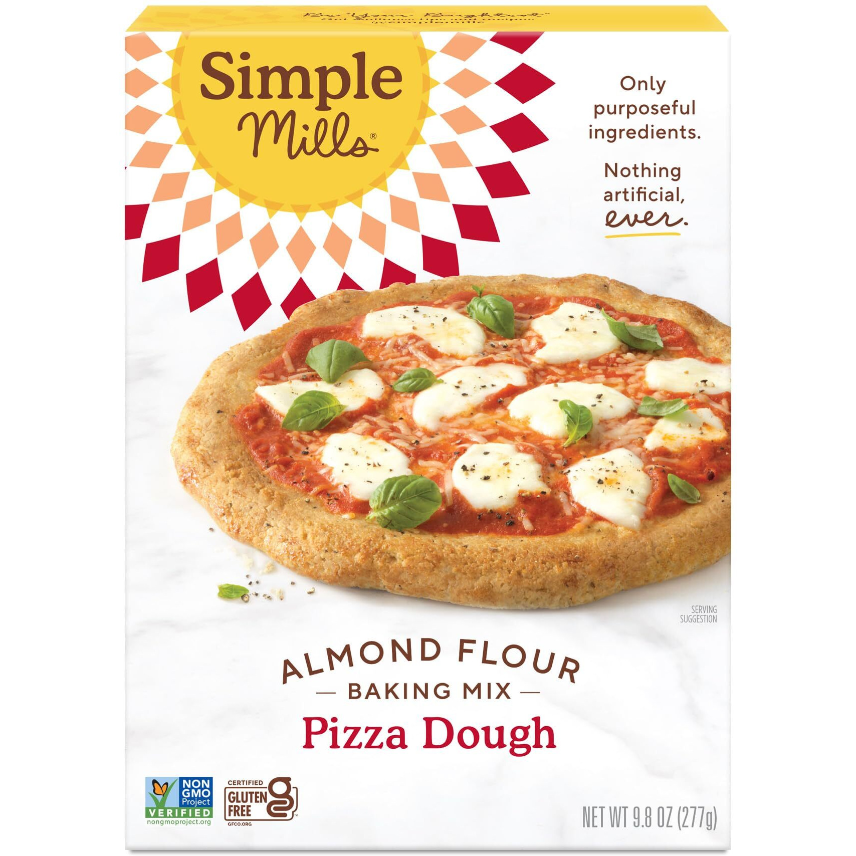 Simple Mills Almond Flour Baking Mix, Cauliflower Pizza Dough - Gluten Free, Vegan, Plant Based, 9.8 Ounce (Pack Of 1)