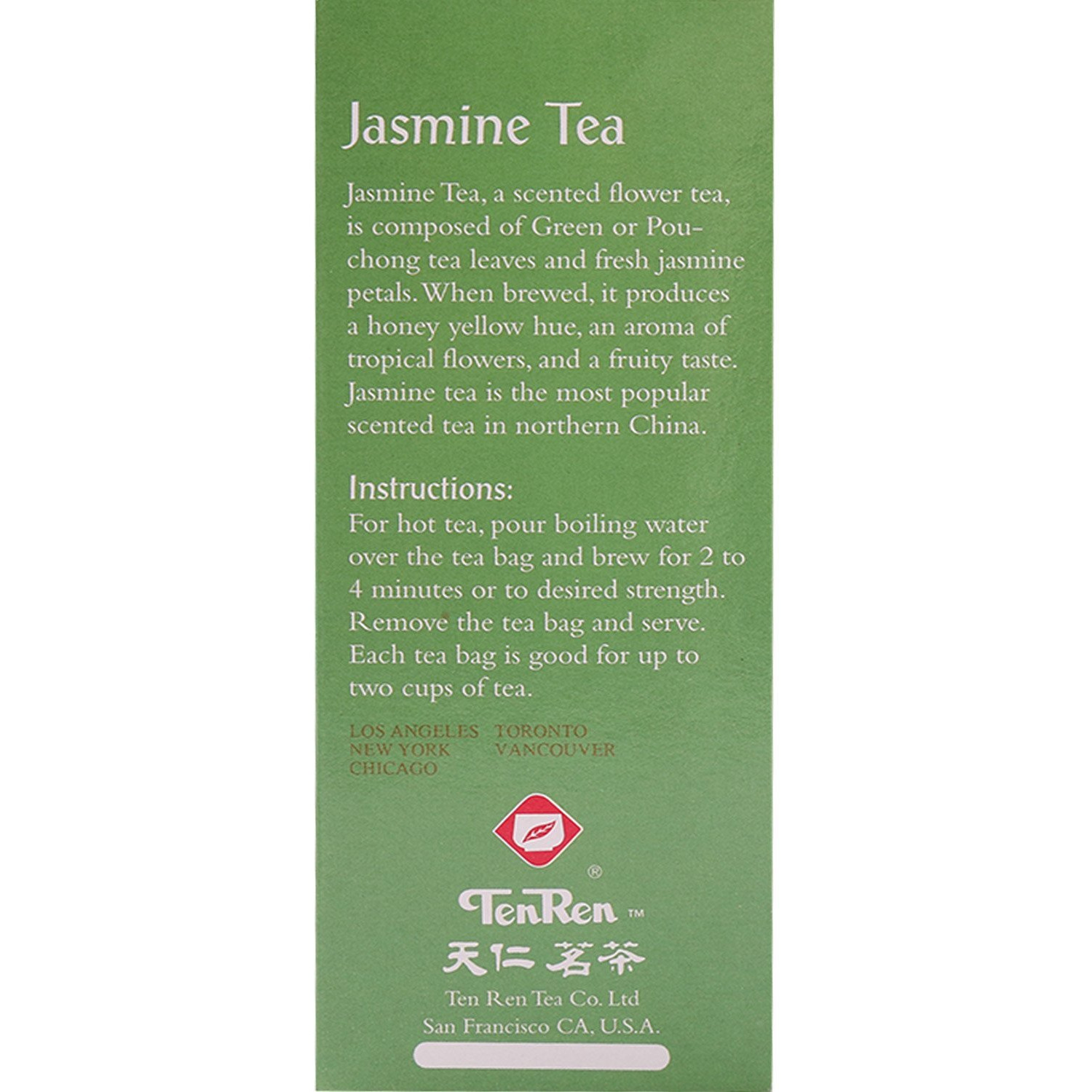 Ten Ren Jasmine Tea Bag, 50 Bags (Taiwan)