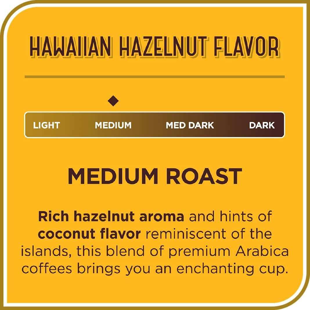 Don Francisco's Hawaiian Hazelnut Flavored Medium Roast Coffee Pods - 100 Count - Recyclable Single-Serve Coffee Pods, Compatible With Your K- Cup Keurig Coffee Maker