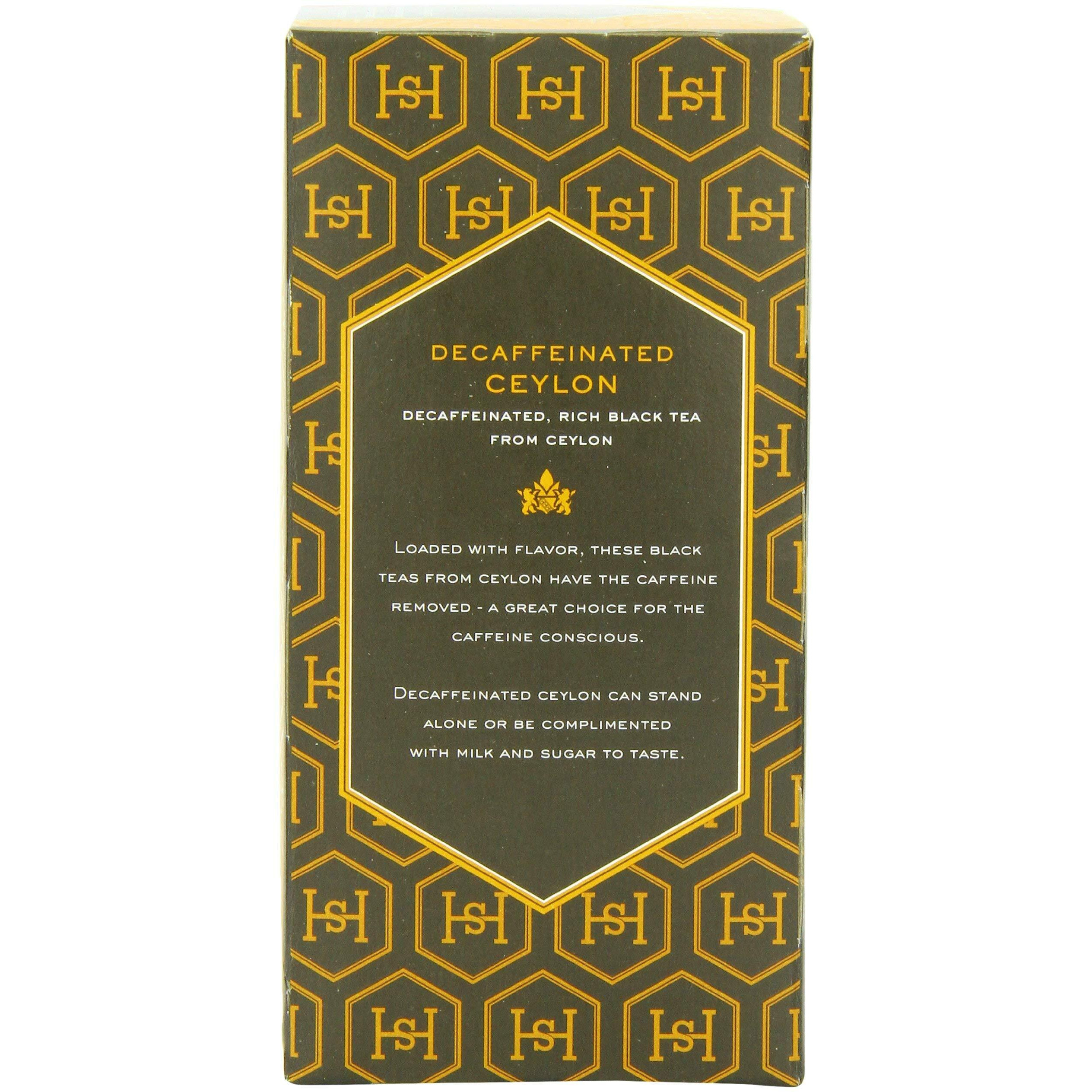 Harney & Sons Black Tea, Decaffeinated Ceylon, 20 Tea Bags, 1.26 Oz./36 Grams