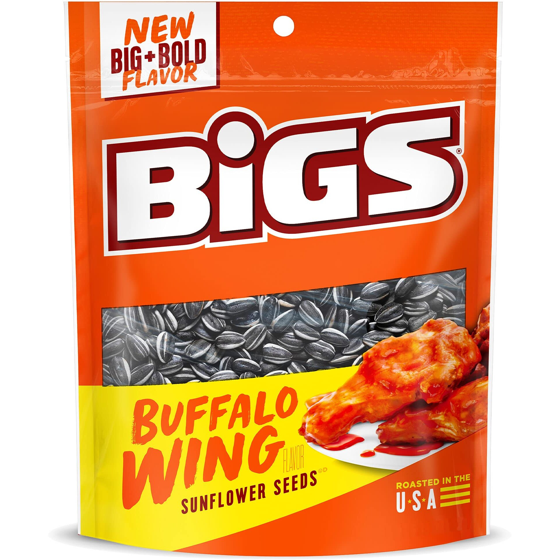 Bigs Buffalo Wing Sunflower Seeds, Keto Friendly Snack, Low Carb Lifestyle, 5.35-Oz Bag (Pack Of 12)