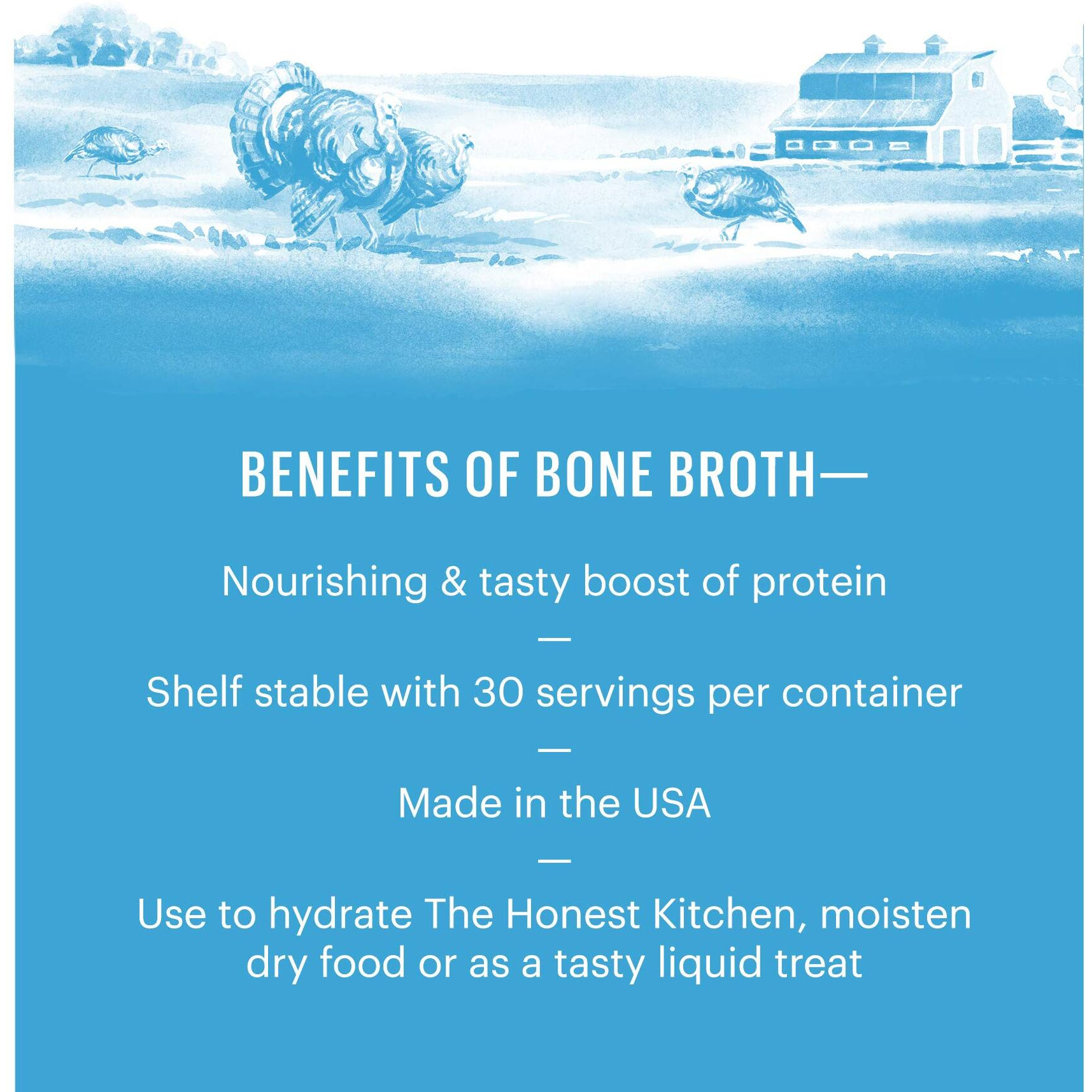 The Honest Kitchen Daily Boosters Instant Turkey Bone Broth With Turmeric, 3.6 Oz