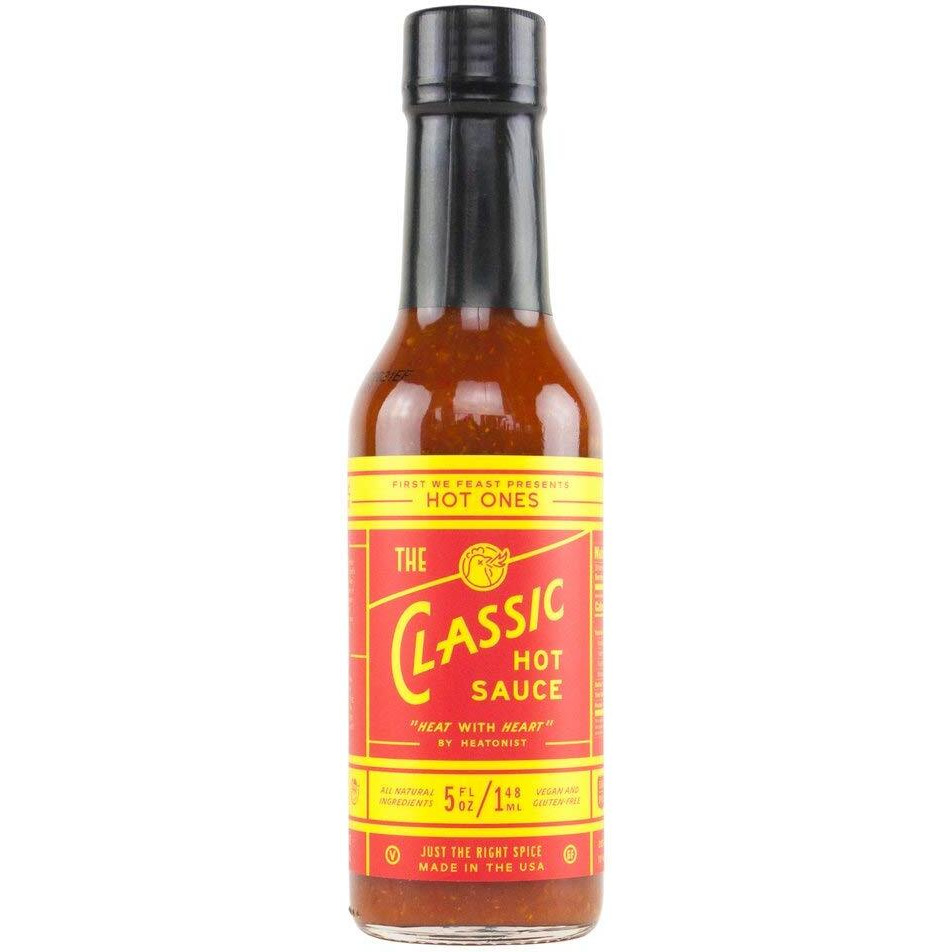 Hot Ones The Classic Hot Sauce Made With Natural Ingredients & Strong Flavors From Organic Chile De Arbol Peppers, 5 Fl Oz Bottle (1-Pack)