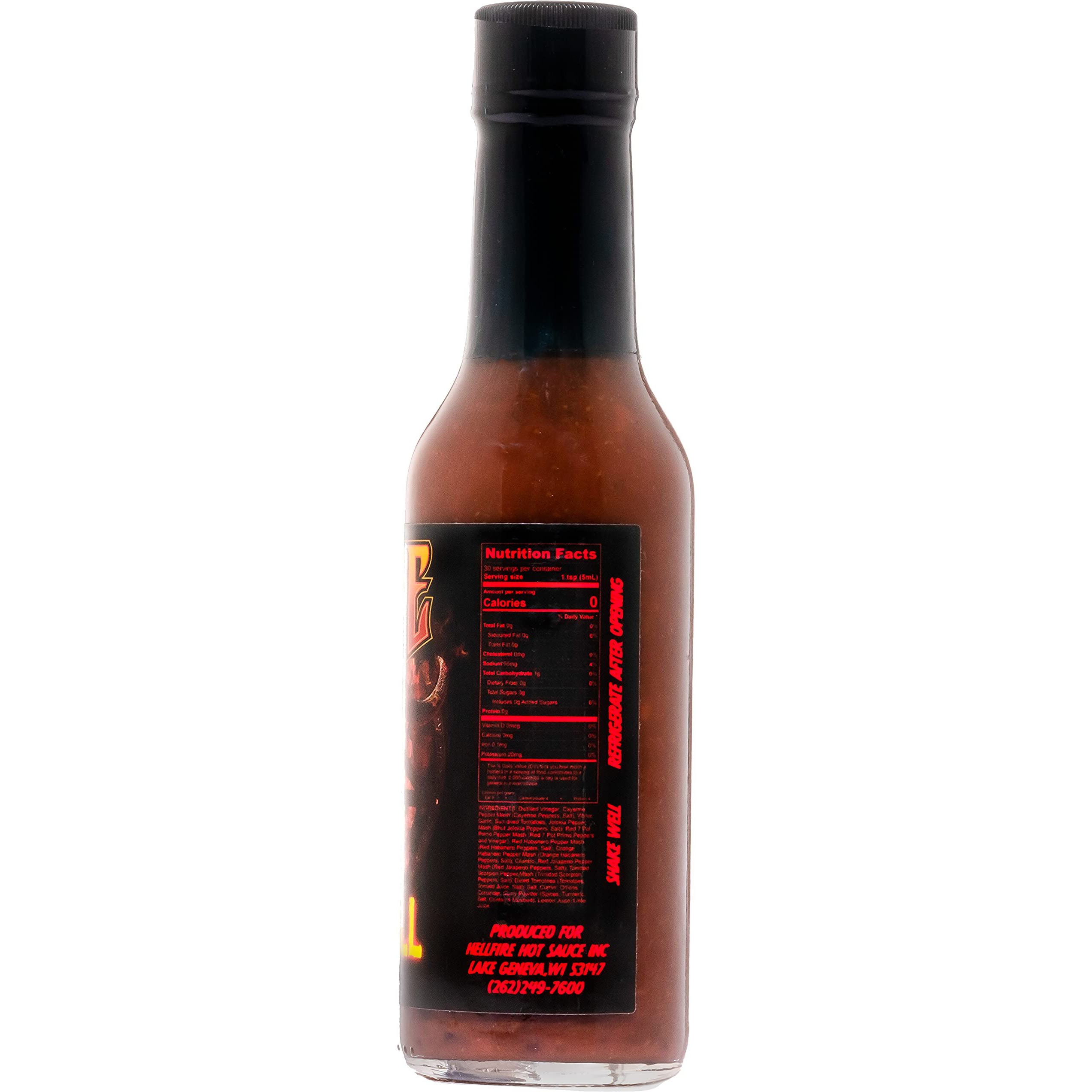Hellfire Pure Hell Hot Sauce, 7 Pepper Blend, Gourmet, Multi Award-Winning, Amazingly Hot And Flavorful Sauce, 5 Oz.,