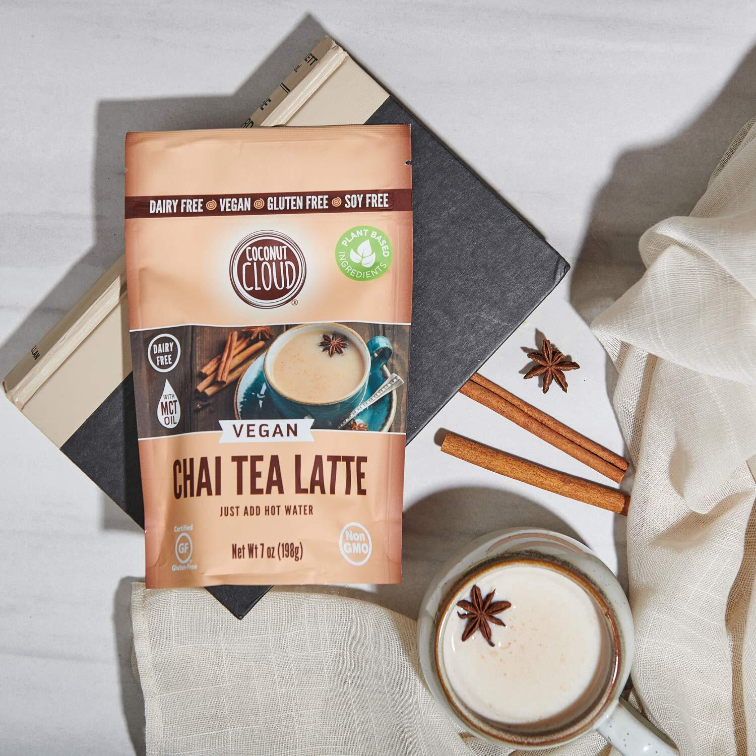 Coconut Cloud Vegan Spiced Chai Tea Latte | Creamy, Delicious & Easy Dairy Free Alternative. Made In Colorado (Lightly Sweetened, Gluten Free, Soy Free), 7 Oz