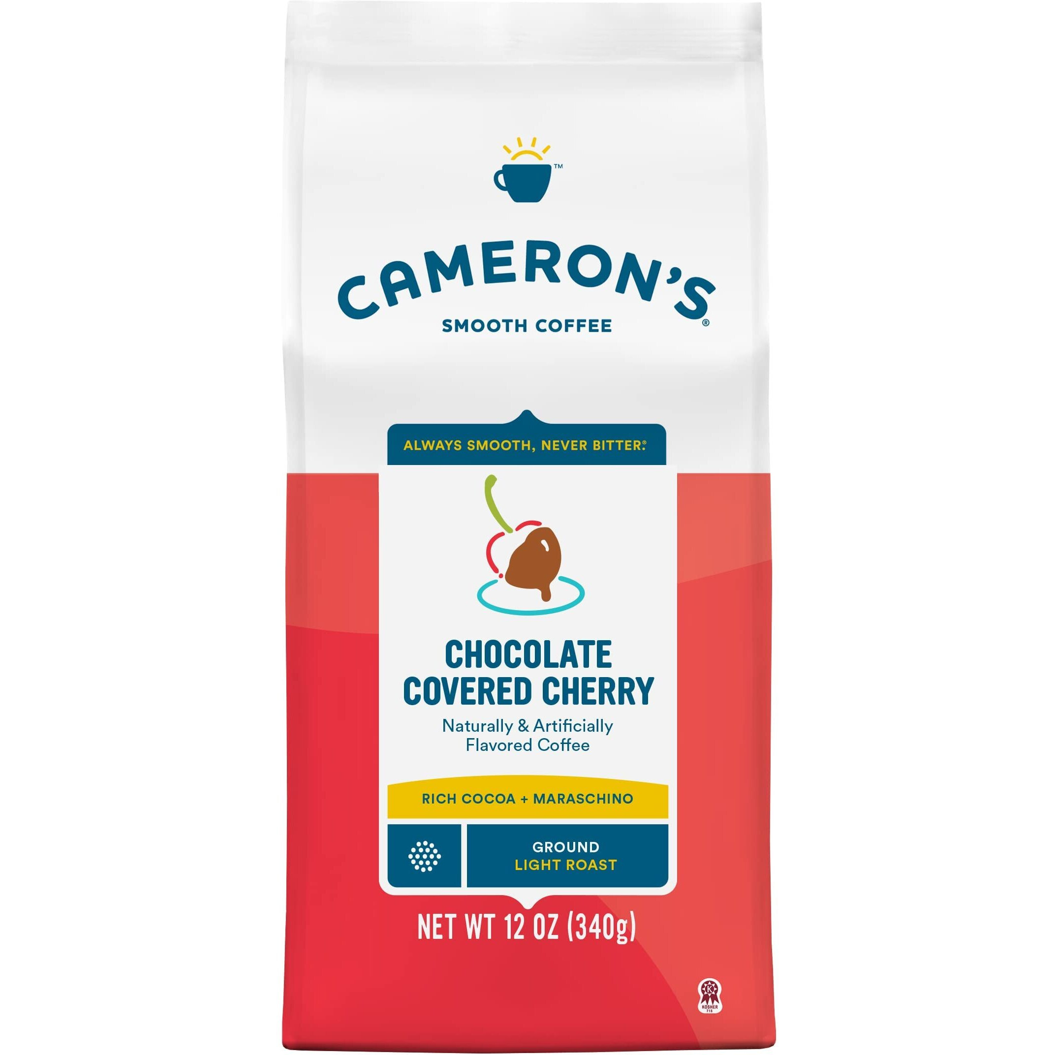 Cameron's Coffee Roasted Ground Coffee Bag, Flavored, Chocolate Covered Cherry, 12 Ounce