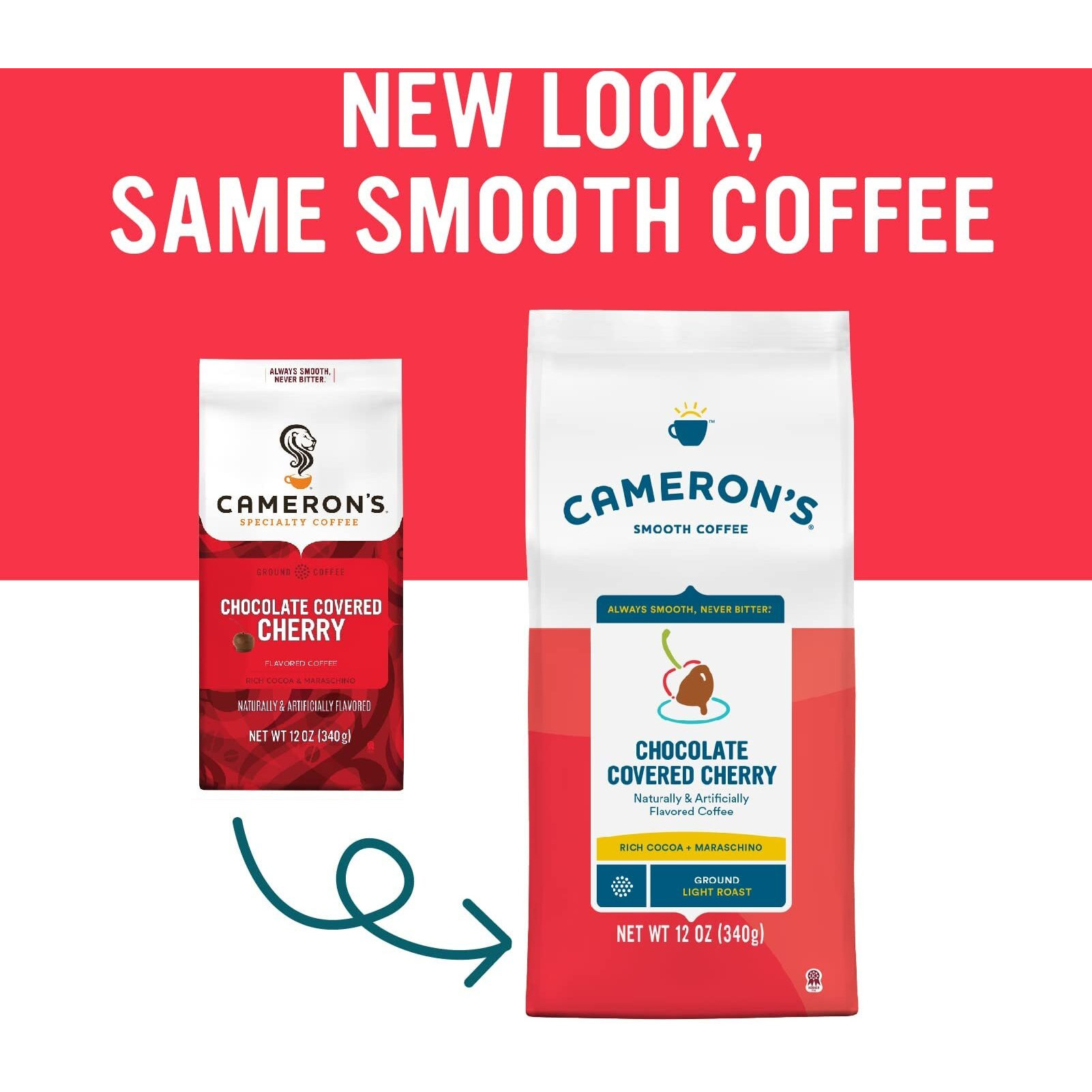 Cameron's Coffee Roasted Ground Coffee Bag, Flavored, Chocolate Covered Cherry, 12 Ounce