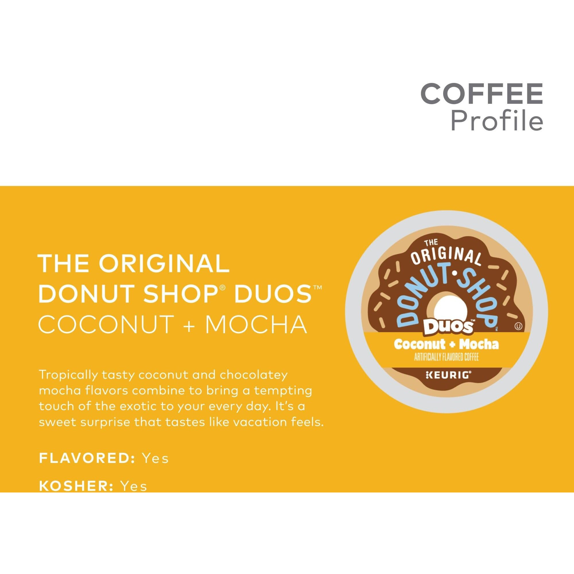 The Original Donut Shop Duos Coconut + Mocha Keurig Single-Serve K-Cup Pods, Medium Roast Coffee, 96 Count (4 Packs Of 24)