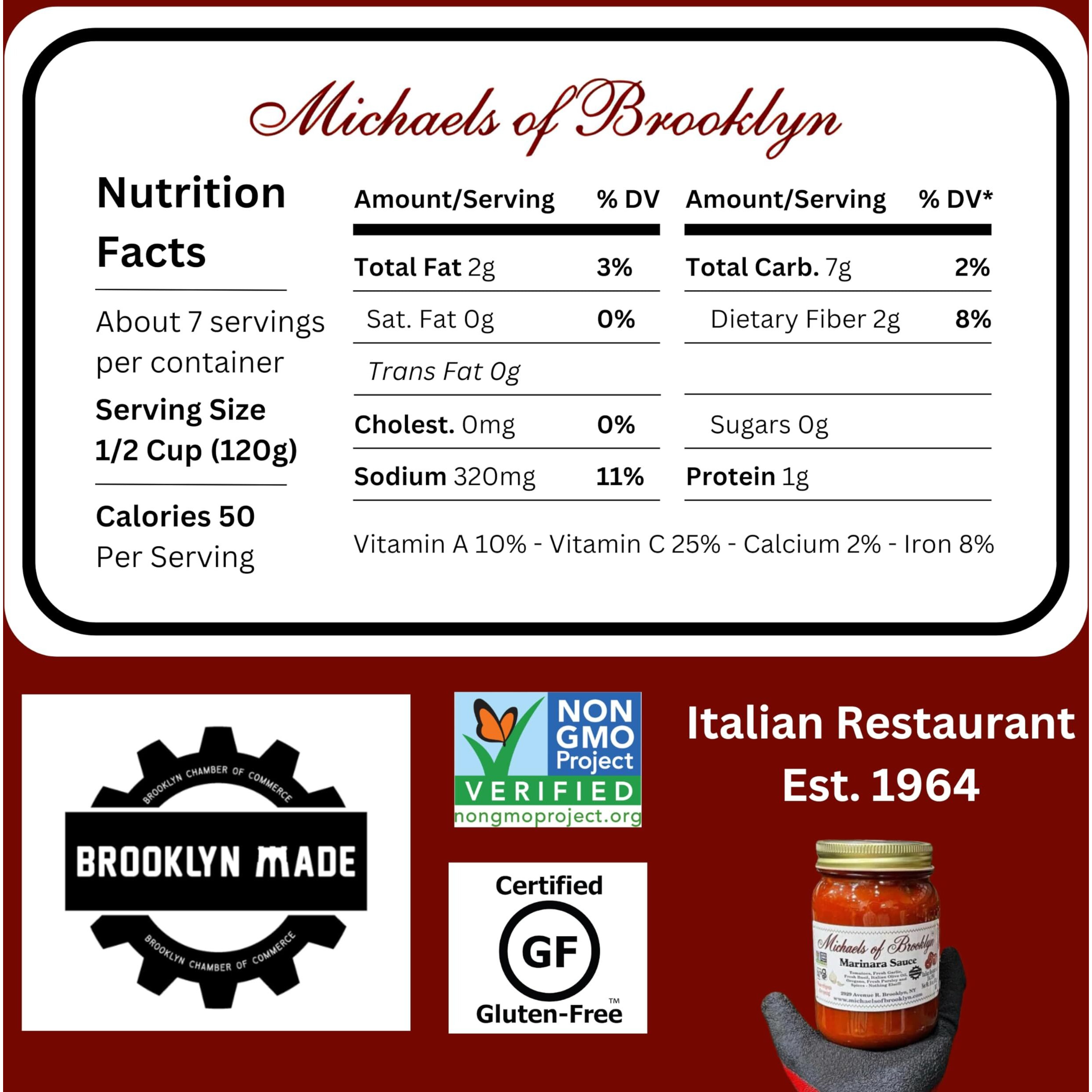 Michael's Of Brooklyn Arrabbiata Sauce Made With Fresh Tomatoes And Basil - Italian Tomato Sauce, Non-Gmo & Gluten Free With Fresh Garlic, Olive Oil, Parsley, And Spices - 32 Oz Pasta Sauce