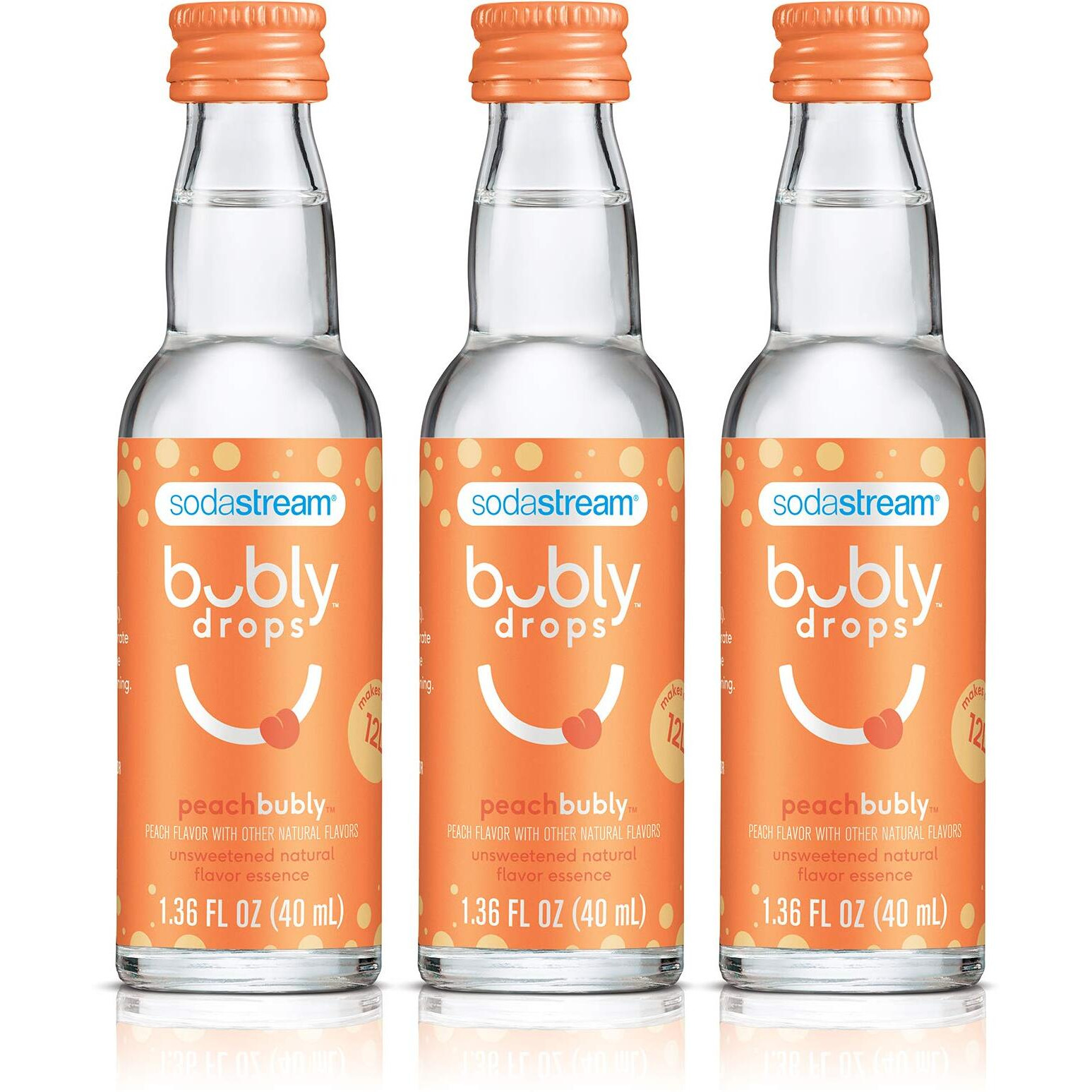 Sodastream Bubly Drops, Peach, 1.36 Fl Oz (Pack Of 3)