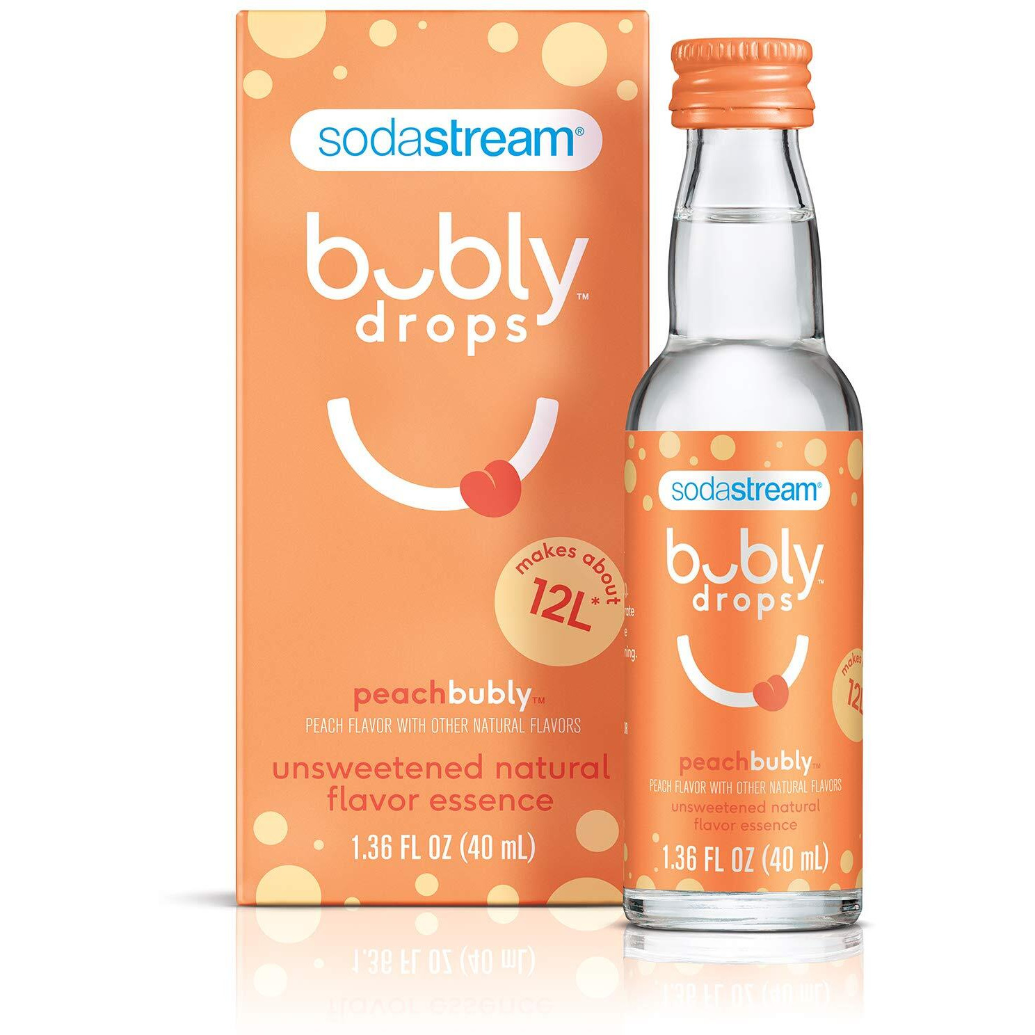 Sodastream Bubly Drops, Peach, 1.36 Fl Oz (Pack Of 3)