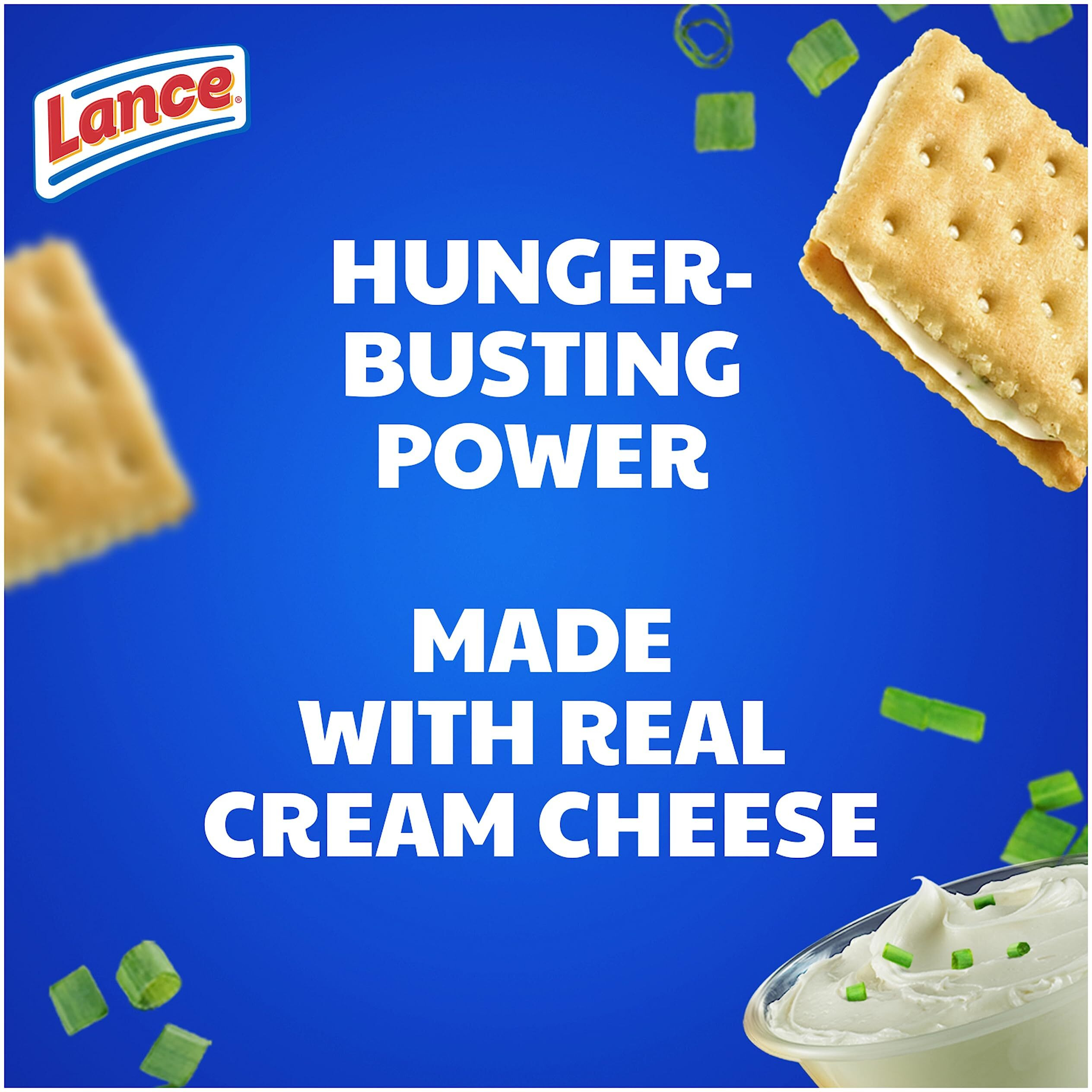Lance Sandwich Crackers, Captain's Wafers Cream Cheese And Chives, 8 Packs, 6 Sandwiches Each